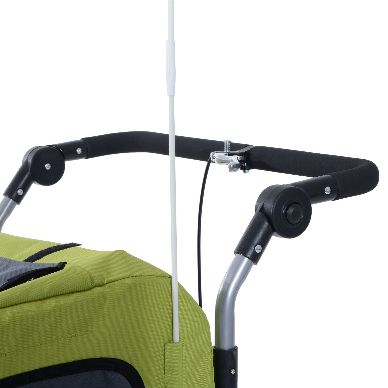 Stor Hundsläp Jogger, Stabil Cykelhållare, Grön/Grå