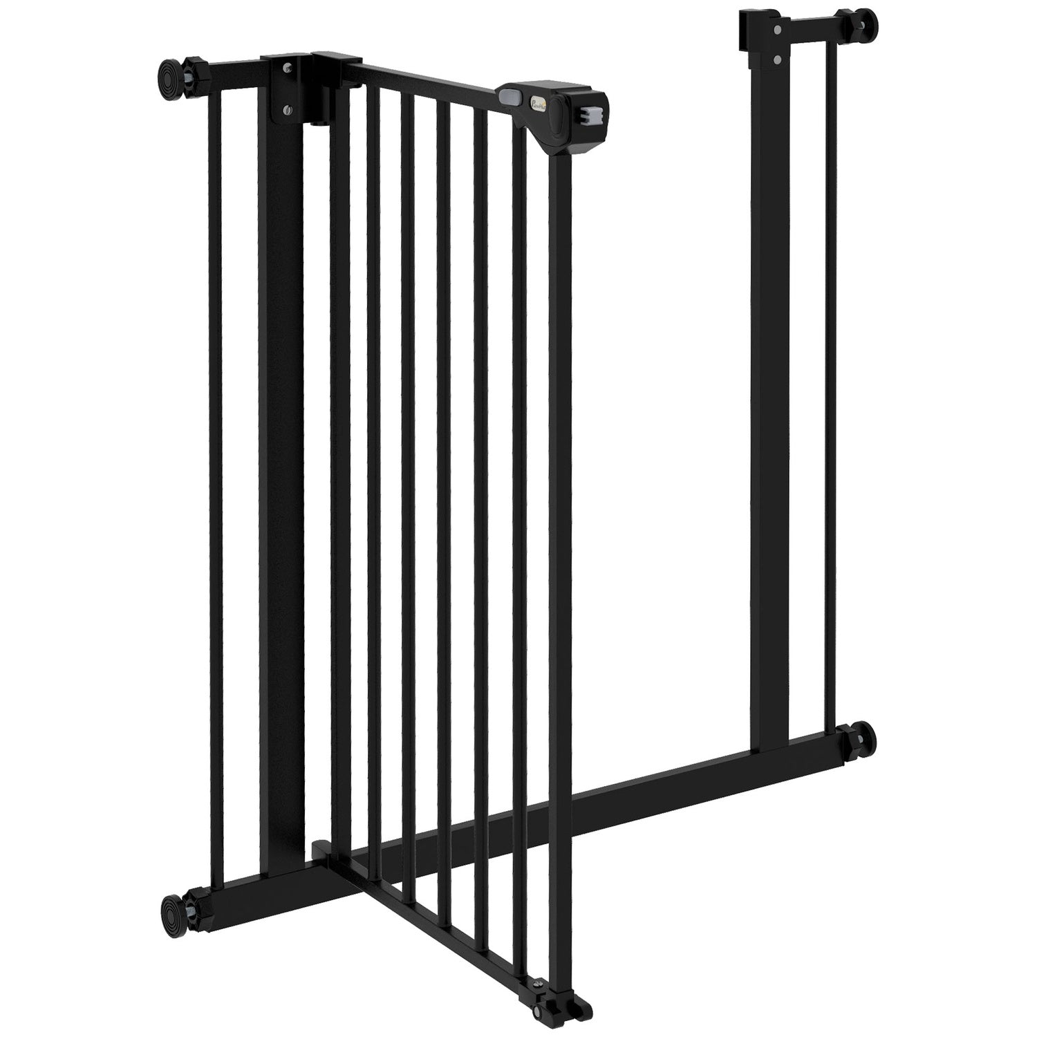 Hundsäkerhetstrappgrind, 74-80 cm, Metall & Plast, Svart
