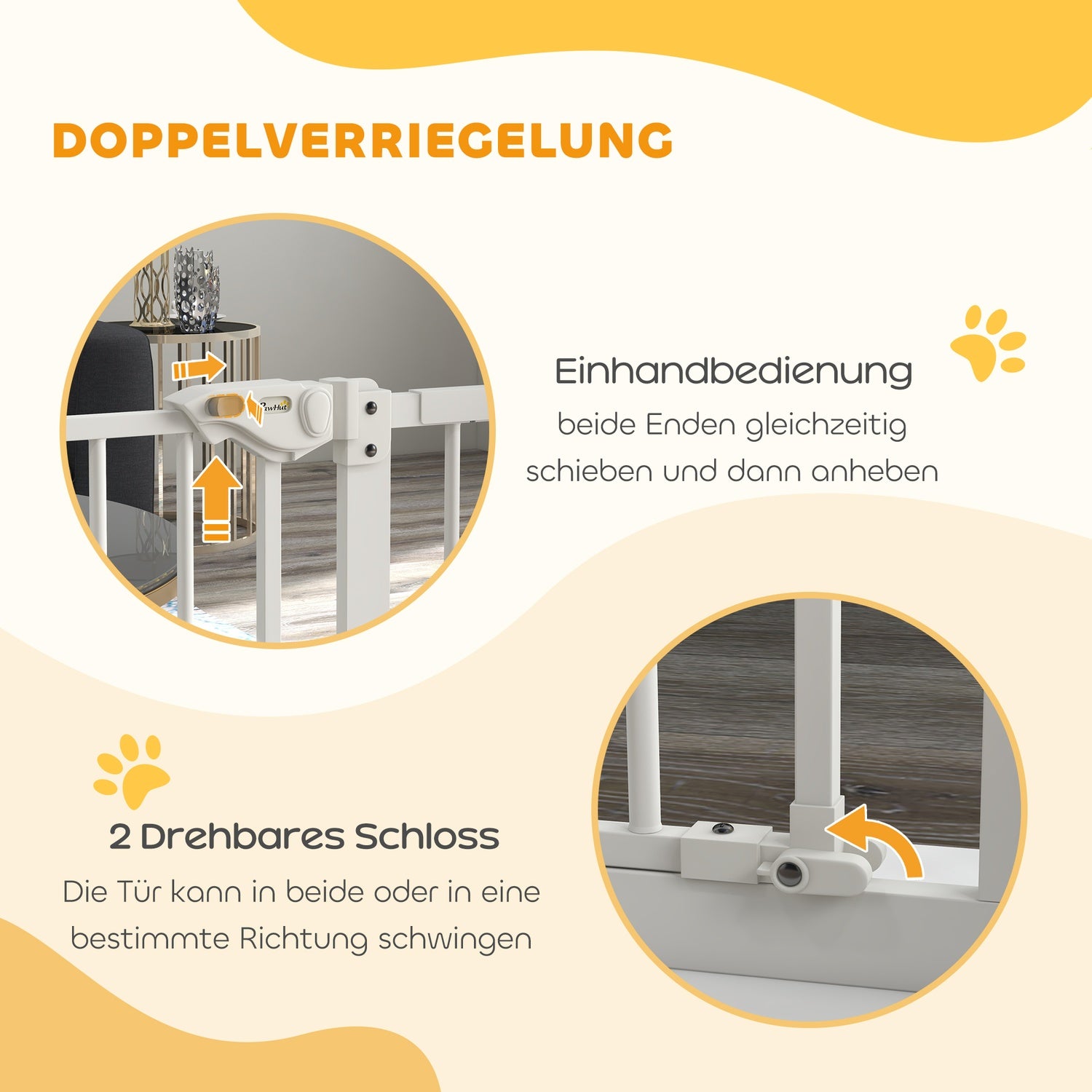 Dog Safety Gate – Expanderbar metall, No-Drill, 74-94 cm
