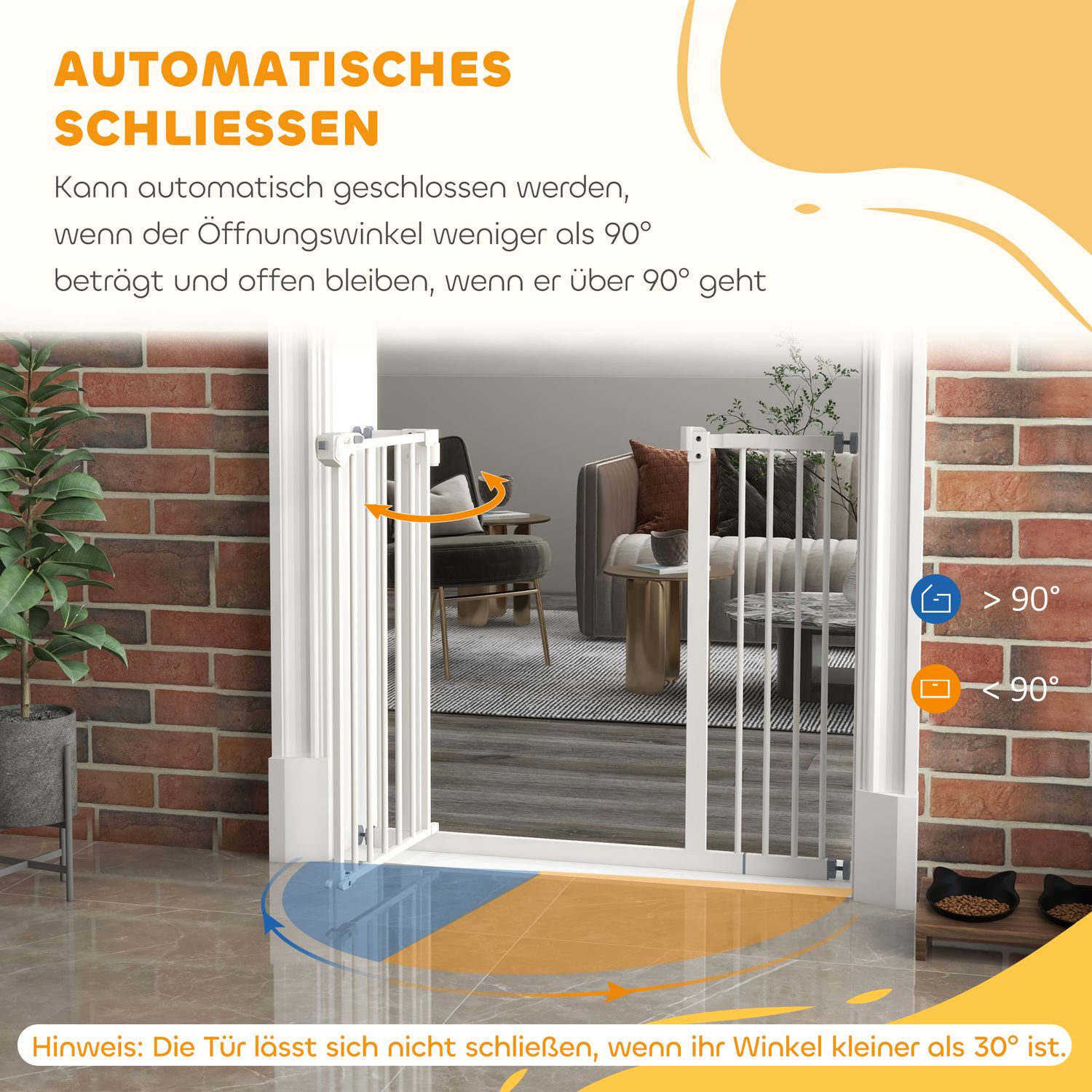 Dog Safety Gate – Expanderbar metall, No-Drill, 74-94 cm