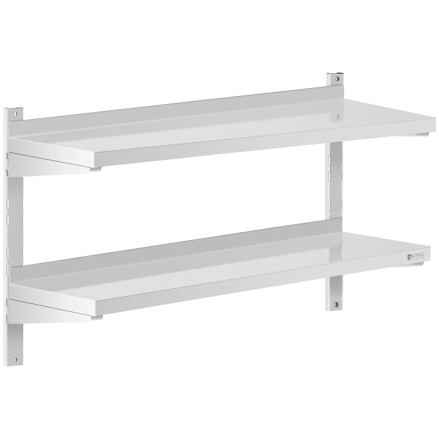 Dubbel, justerbar hängande cateringvägghylla, STÅL 100 x 30 cm