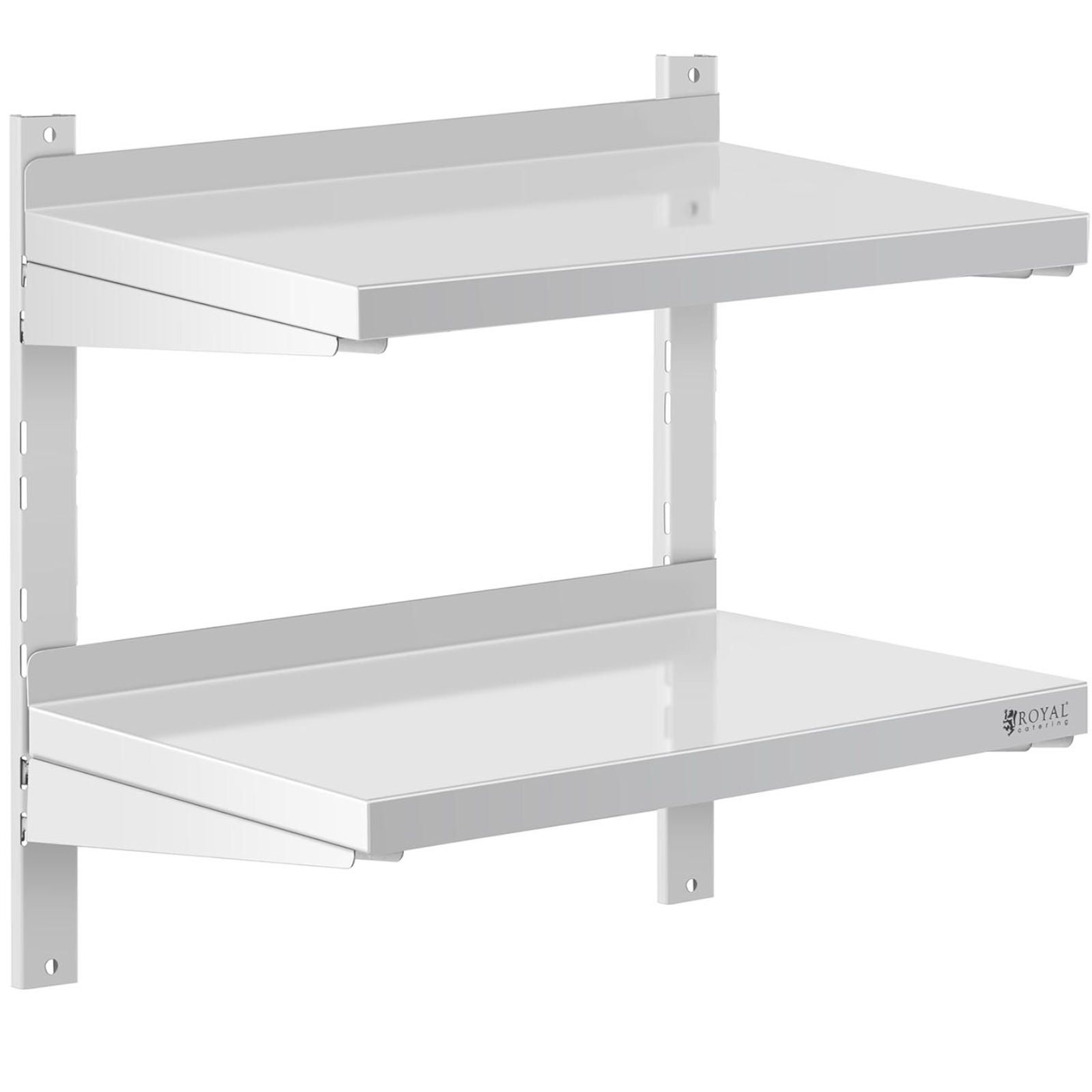 Dubbel justerbar hängande cateringvägghylla, STÅL 60 x 40 cm