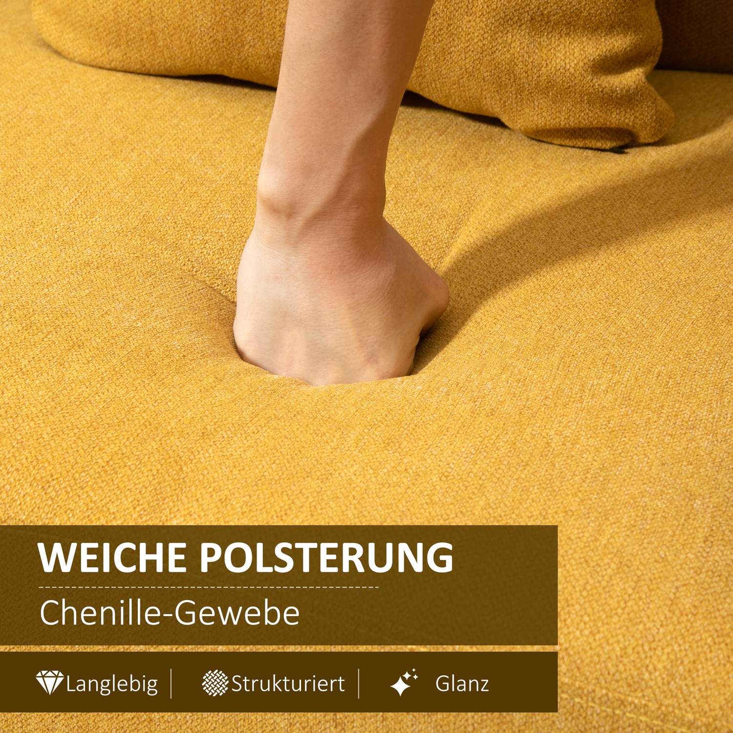 Kompakt dubbel Loveseat-soffa – Justerbar, sammetslen polyester