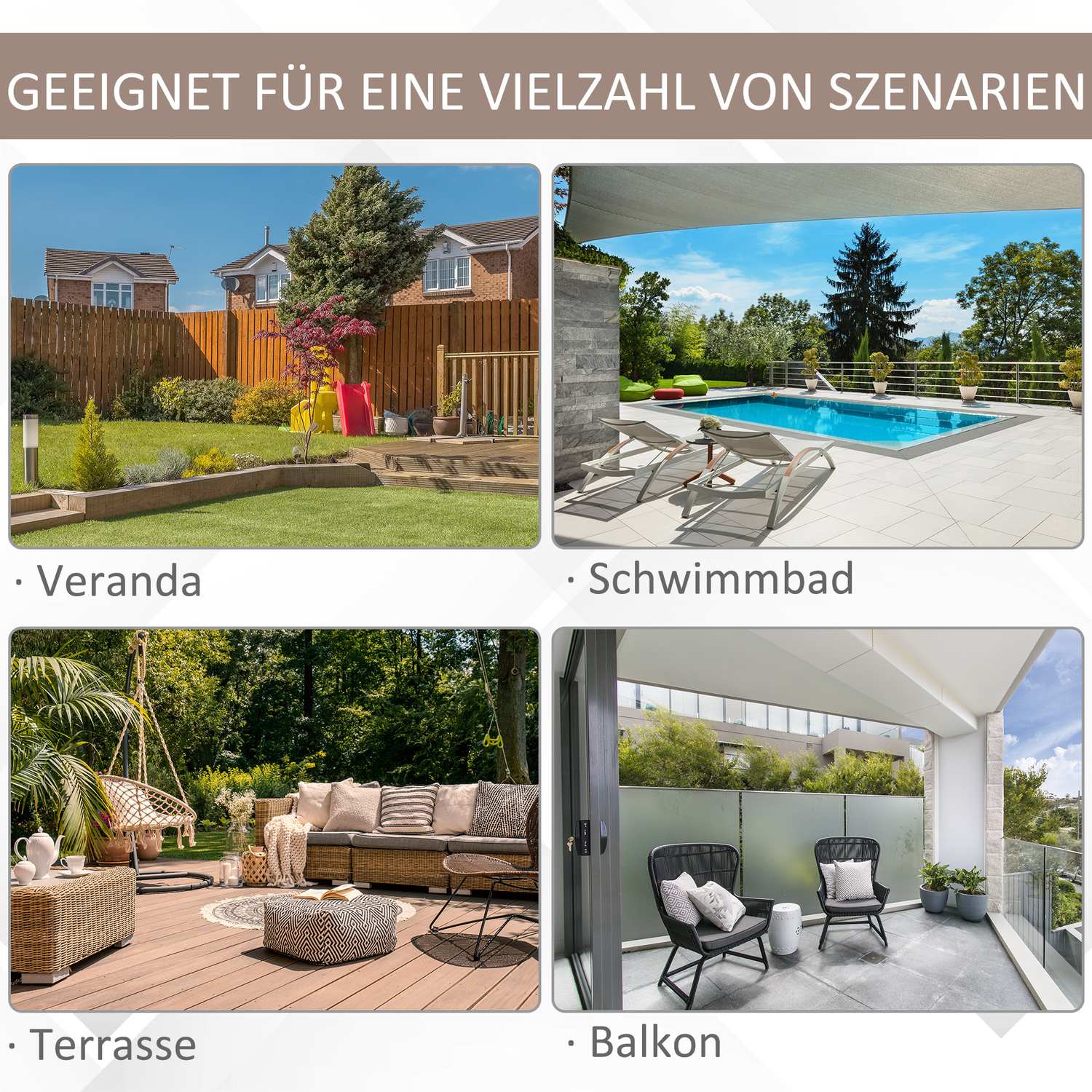 Dubbelt fribärande paraply, justerbart solskydd, brunt