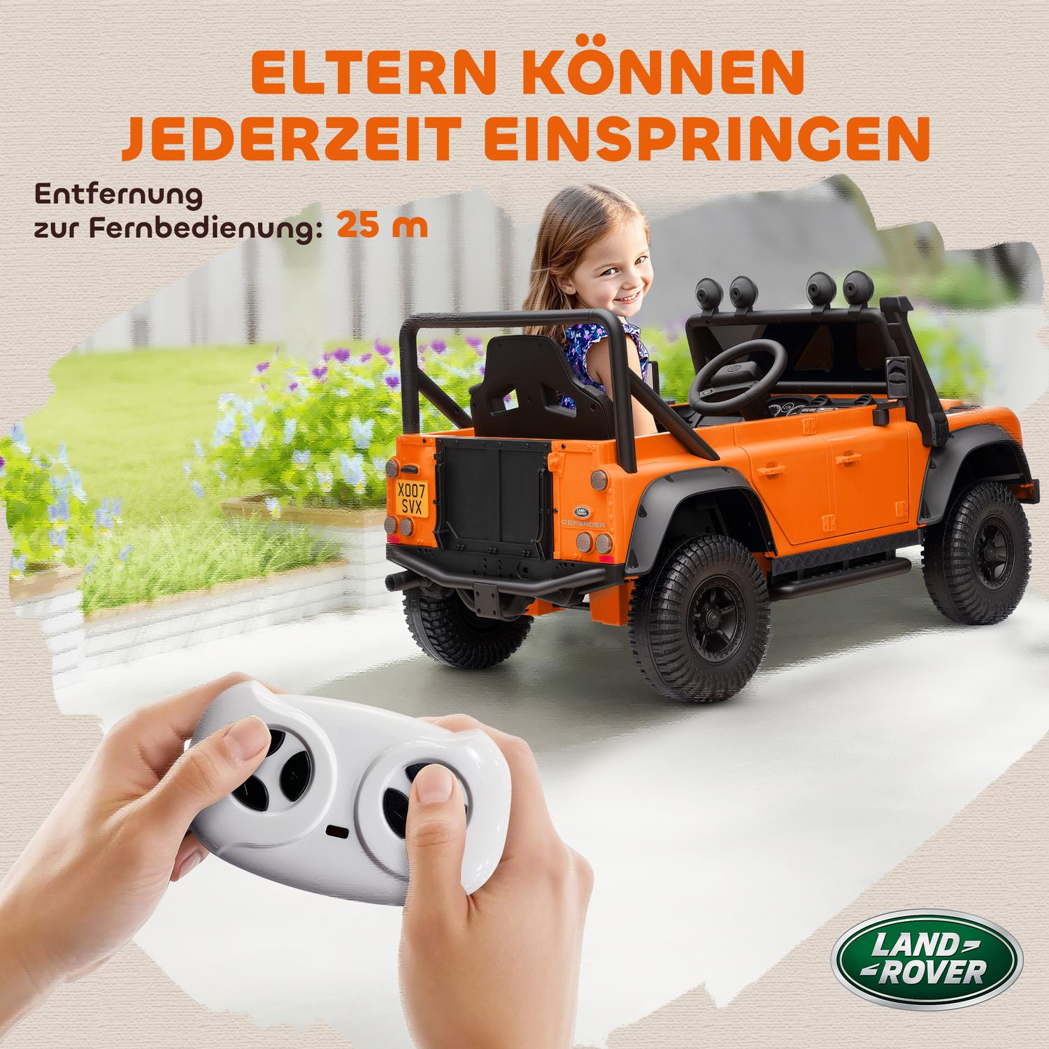 Elbil för barn, 12V batteri, Fjärrkontroll, Orange