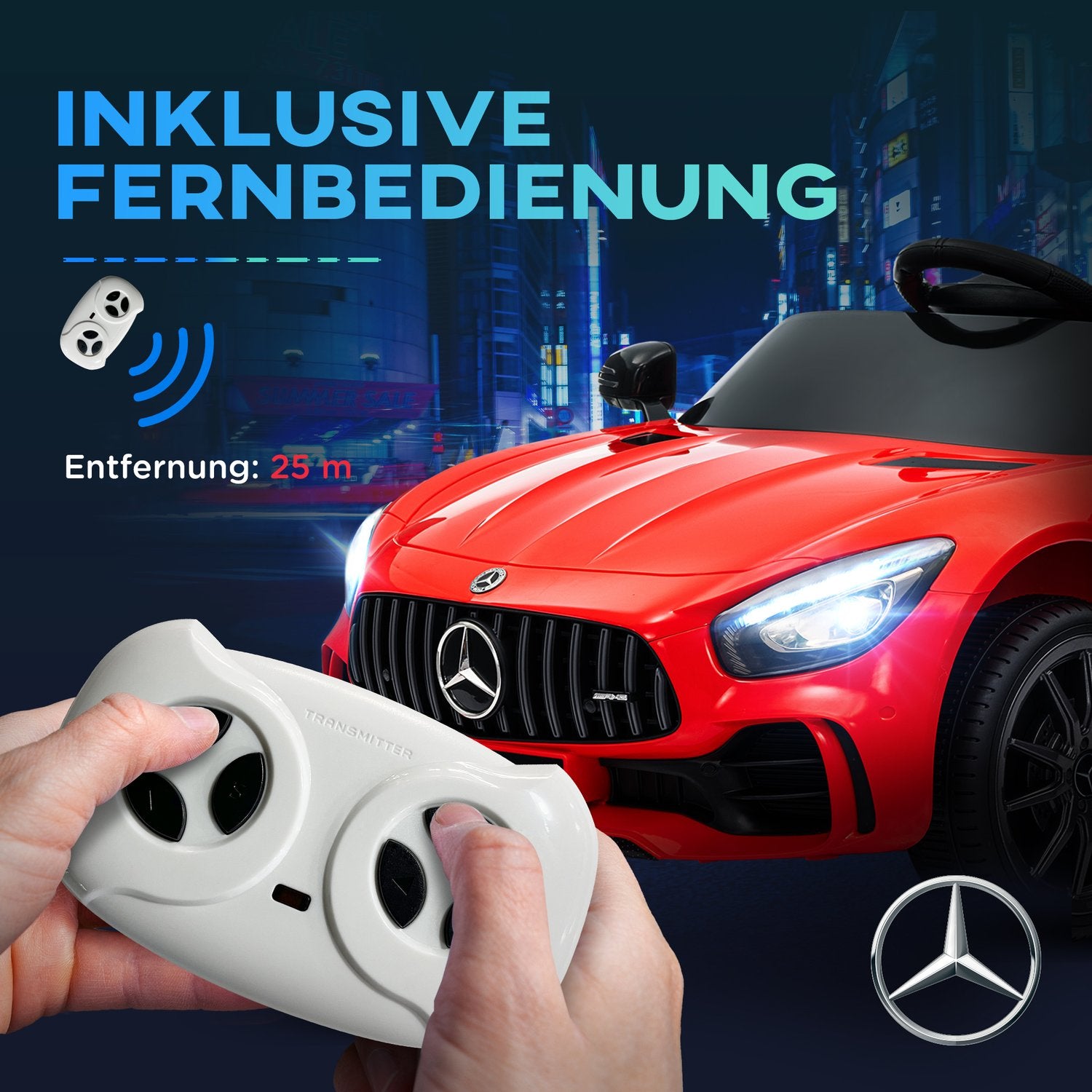 Elbil för barn 12V med fjärrkontroll, USB, lampor