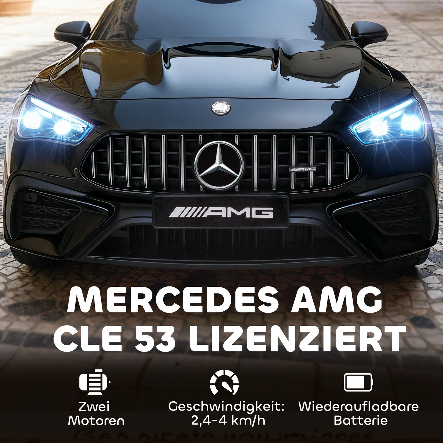Elbil för barn, Mercedes Design, 12V, Fjärrkontroll, Svart