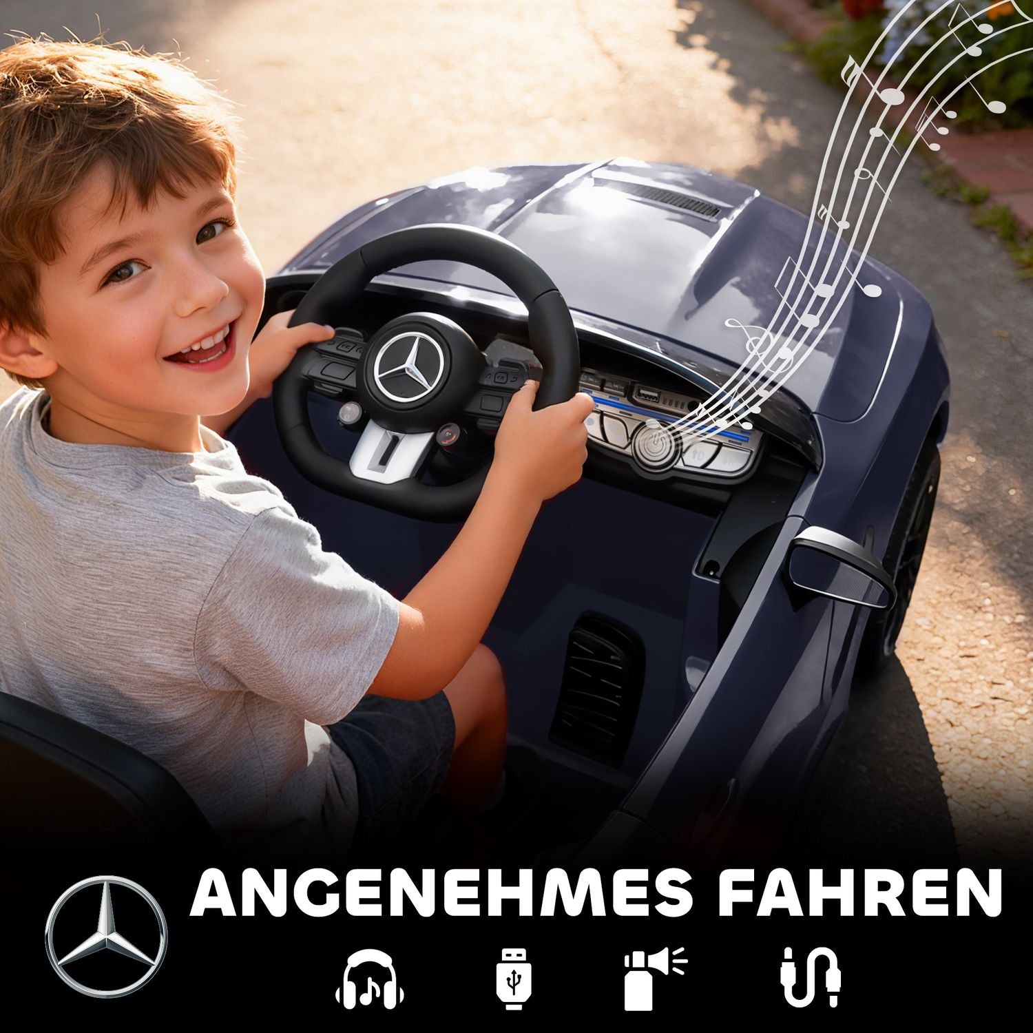 Elbil för barn, Mercedes-design, 12V, fjärrkontroll