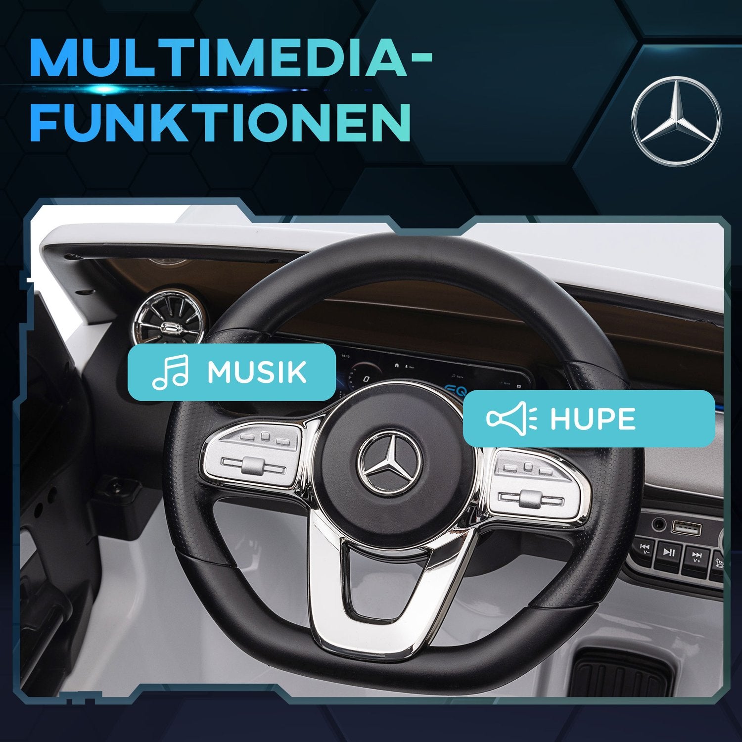 Elbil för barn med fjärrkontroll, MP3 och strålkastare, 3-8 år
