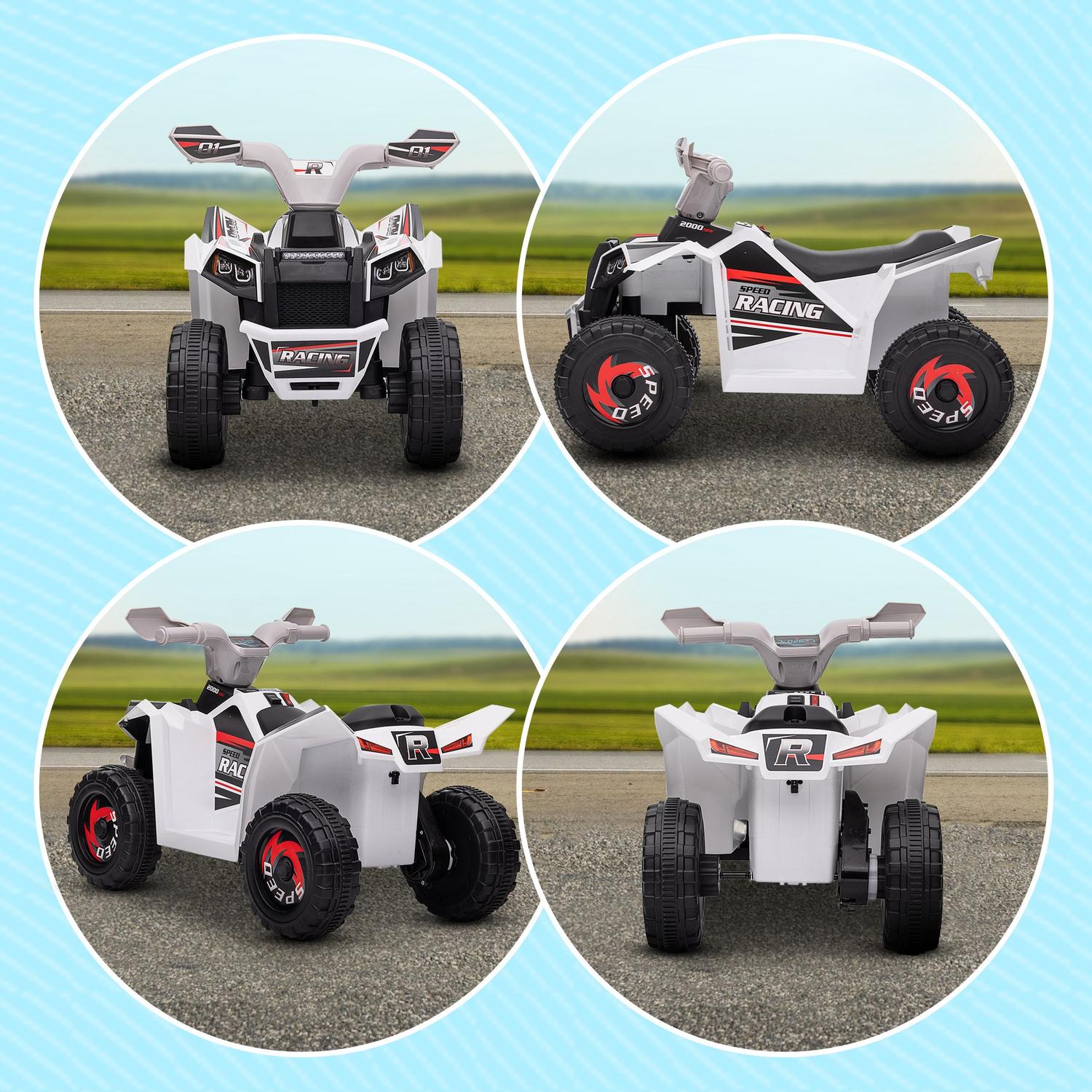 Electric Kids Quad – 6V, 2,5 km/h, 1,5–3 år, vit