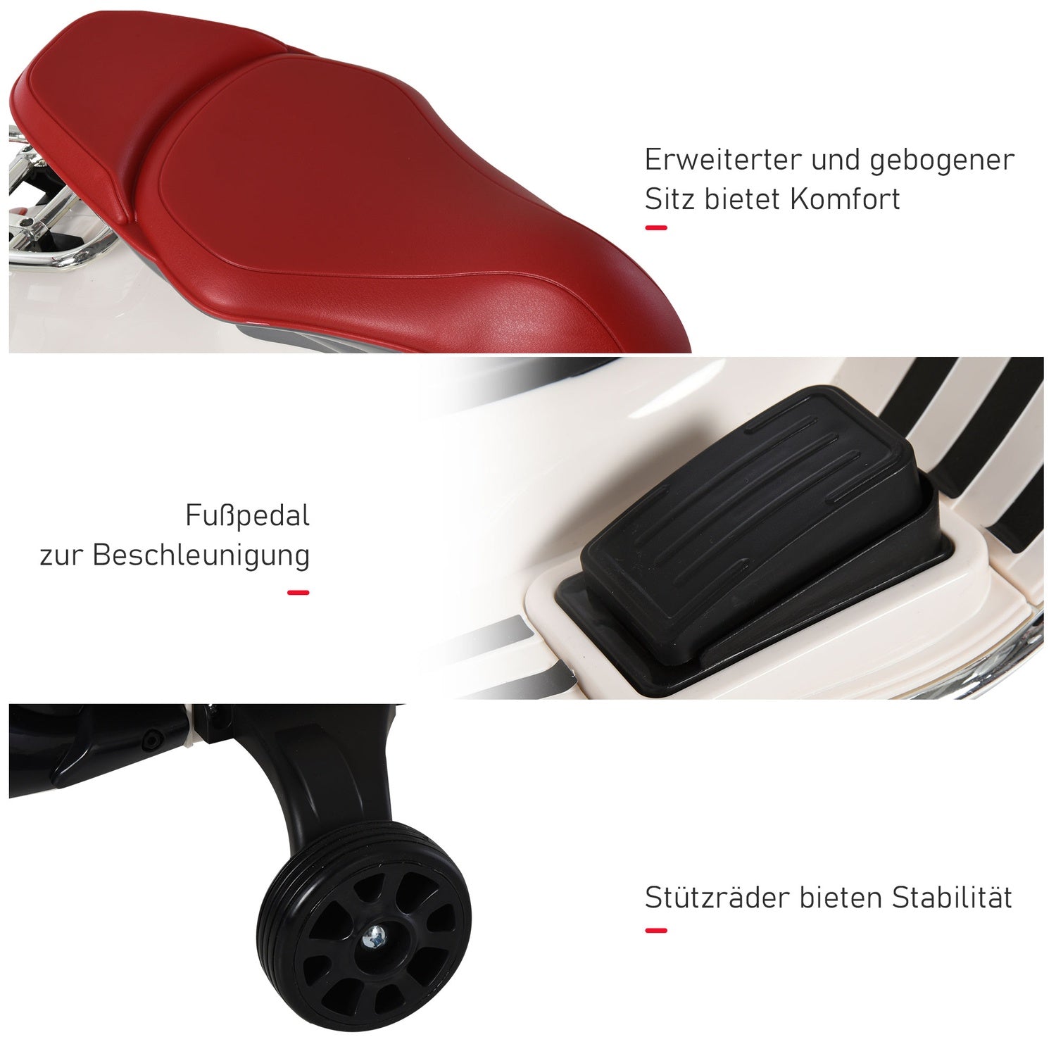 Elektrisk barnmotorcykel med MP3 och lampor, 3-6 år