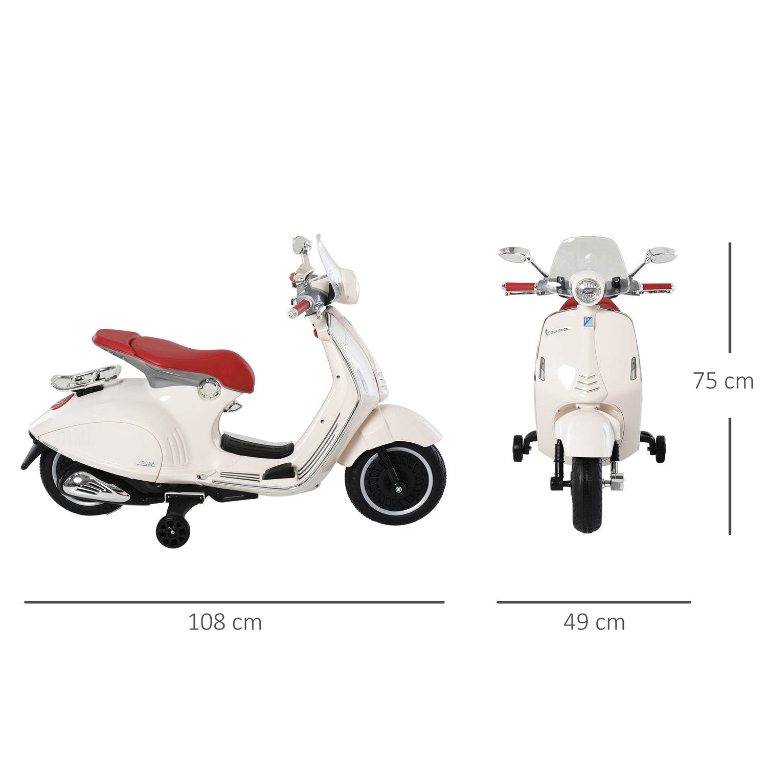Elektrisk barnmotorcykel med MP3 och lampor, 3-6 år