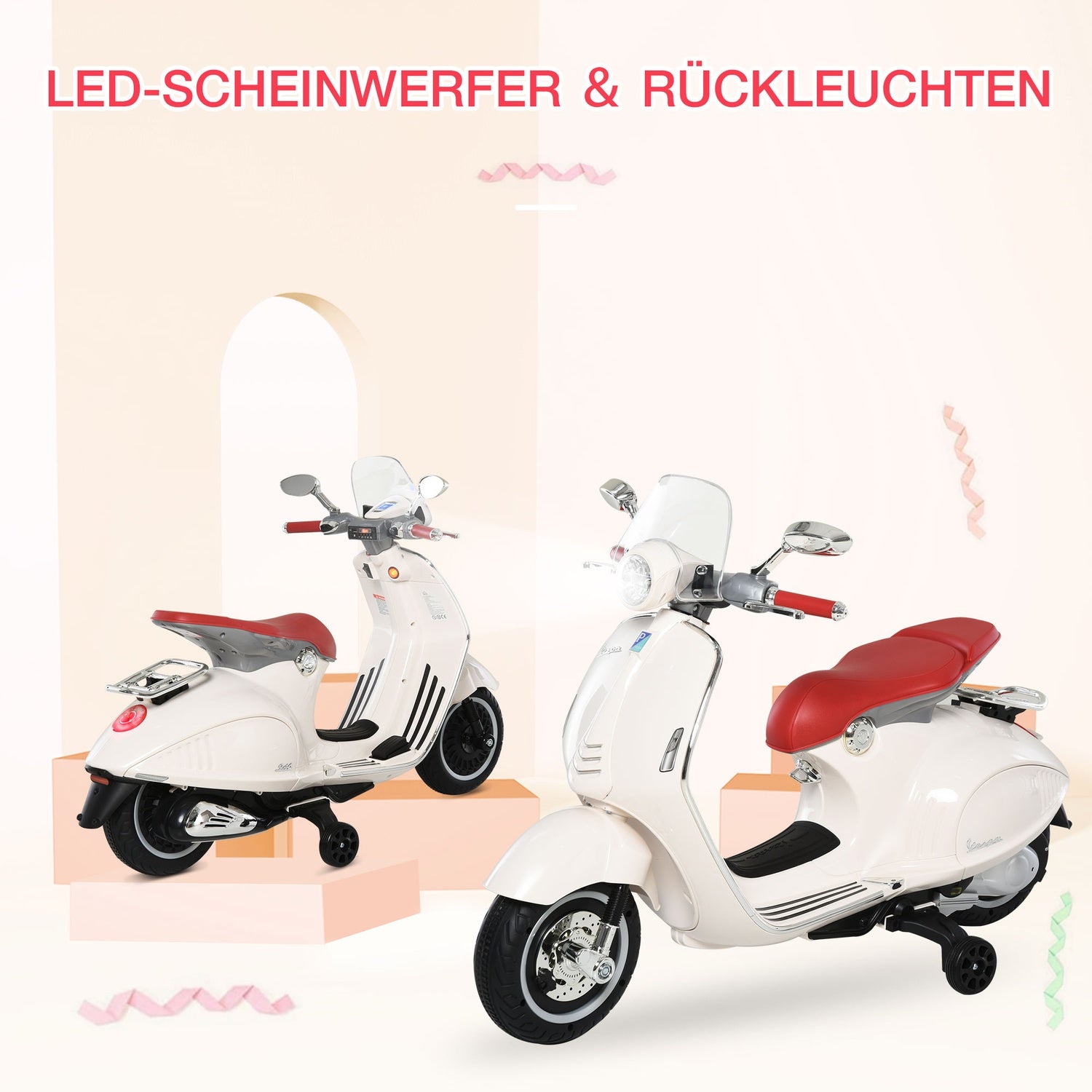 Elektrisk barnmotorcykel med MP3 och lampor, 3-6 år