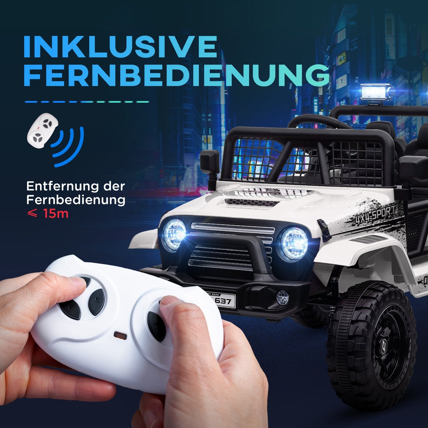 Elektrisk barnbil 12V – terräng, musik, fjärrkontroll