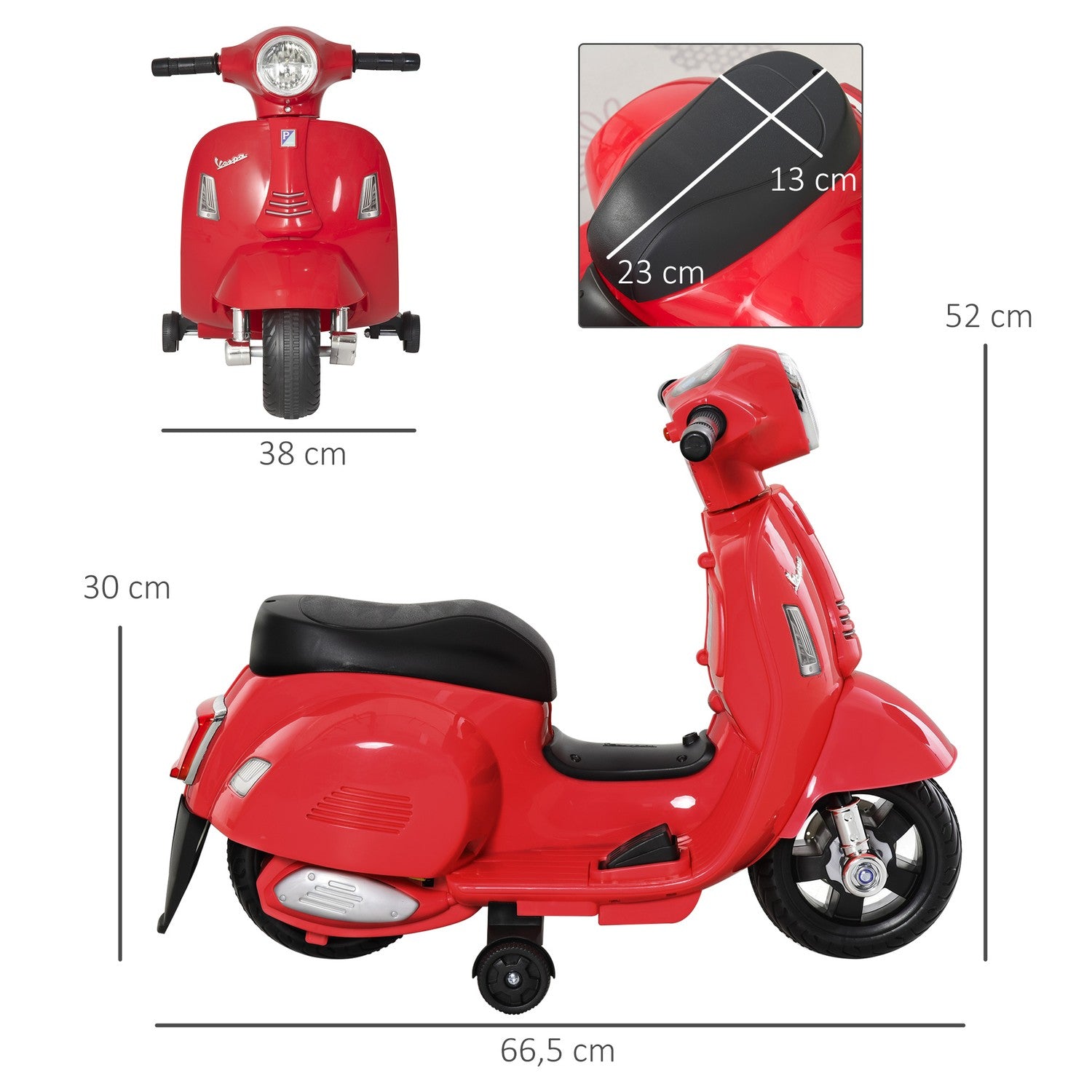 Elektrisk barnmotorcykel med LED-ljus, 18-36 månader