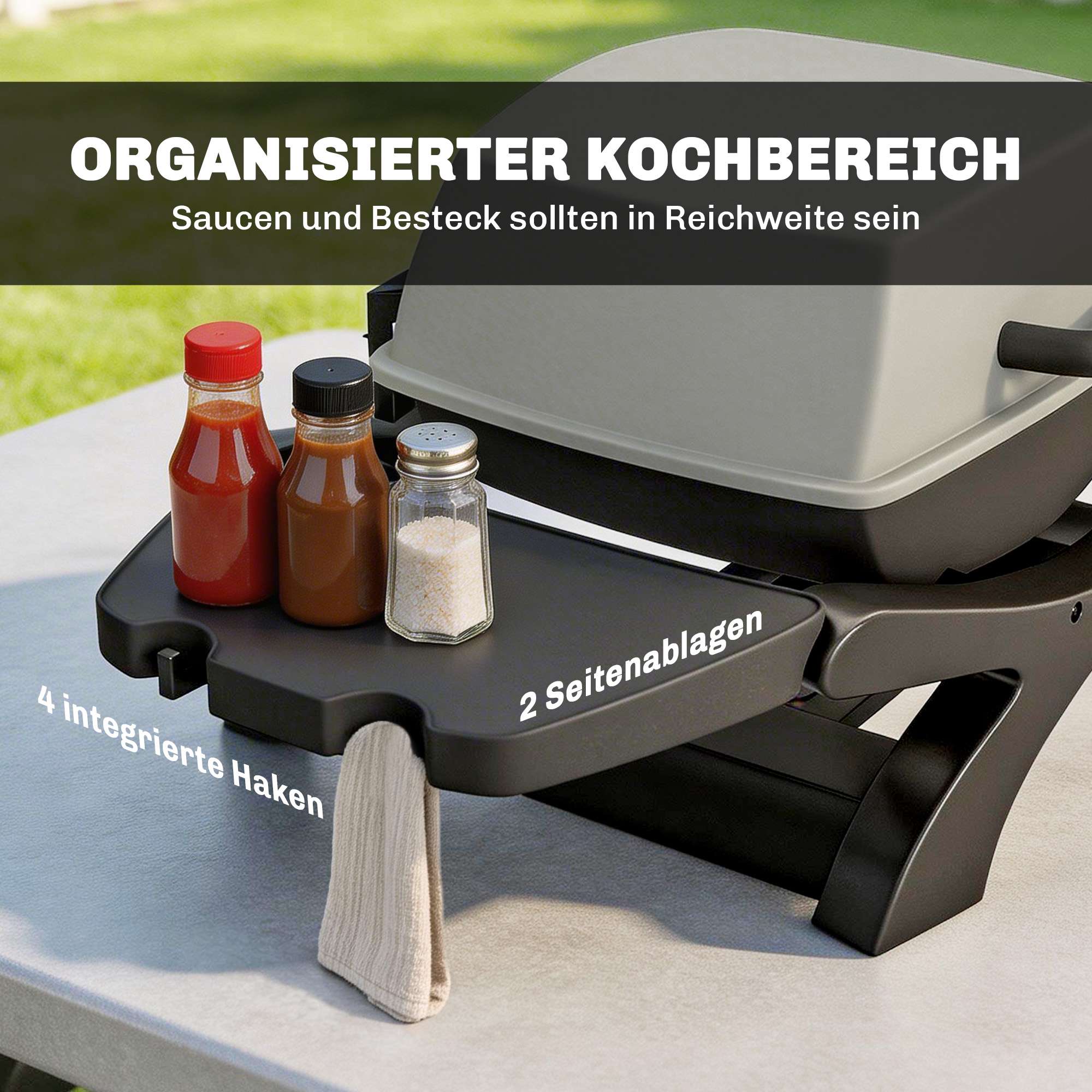 Elektrisk bordsgrill 2300W, Non-stick, Bärbar, 23x71 cm