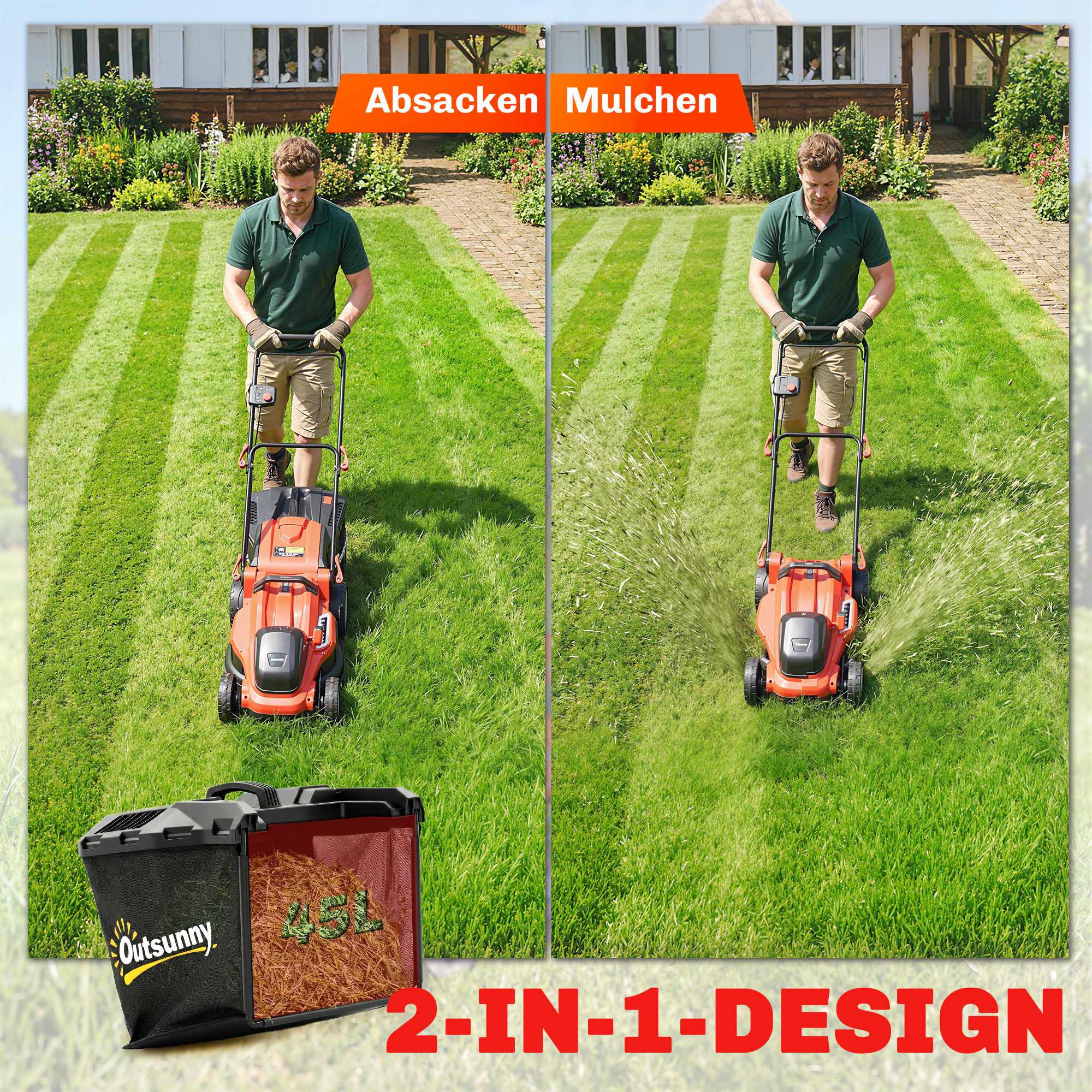 Elektrisk gräsklippare, 40 cm kniv, 36V borstlös motor