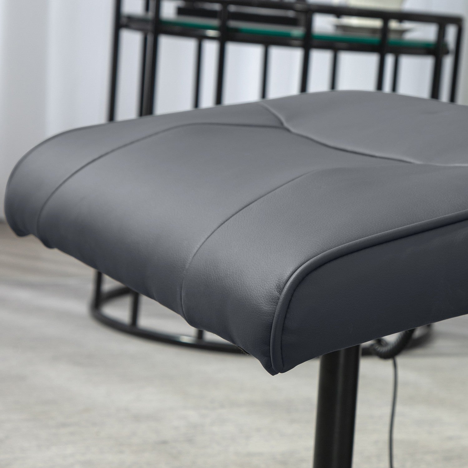 Elektrisk massagefåtölj, konstläder, mörkgrå