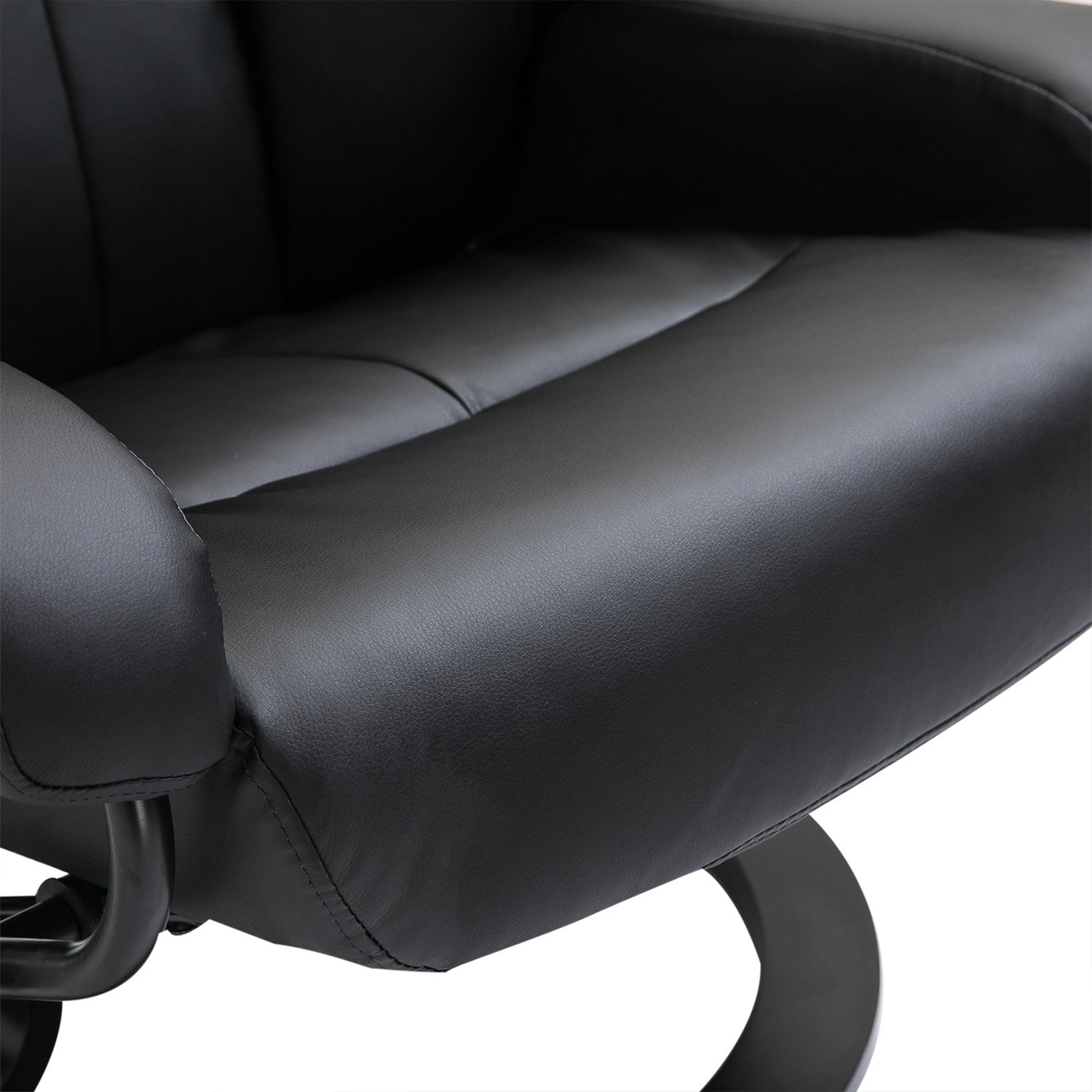 Elektrisk massagestol med fotpall – Svart