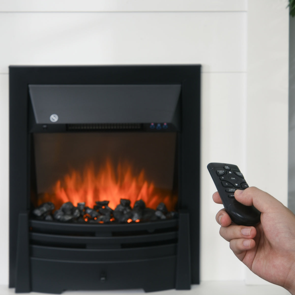Elektrisk öppen spis med hyllor, 1000W/2000W, 20-25 m²