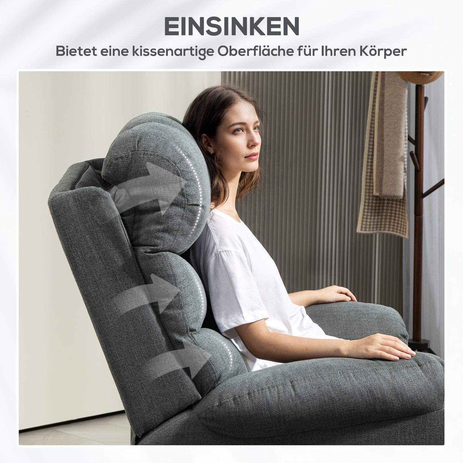 Elektrisk vilstol med hiss, massage, mörkgrå tyg