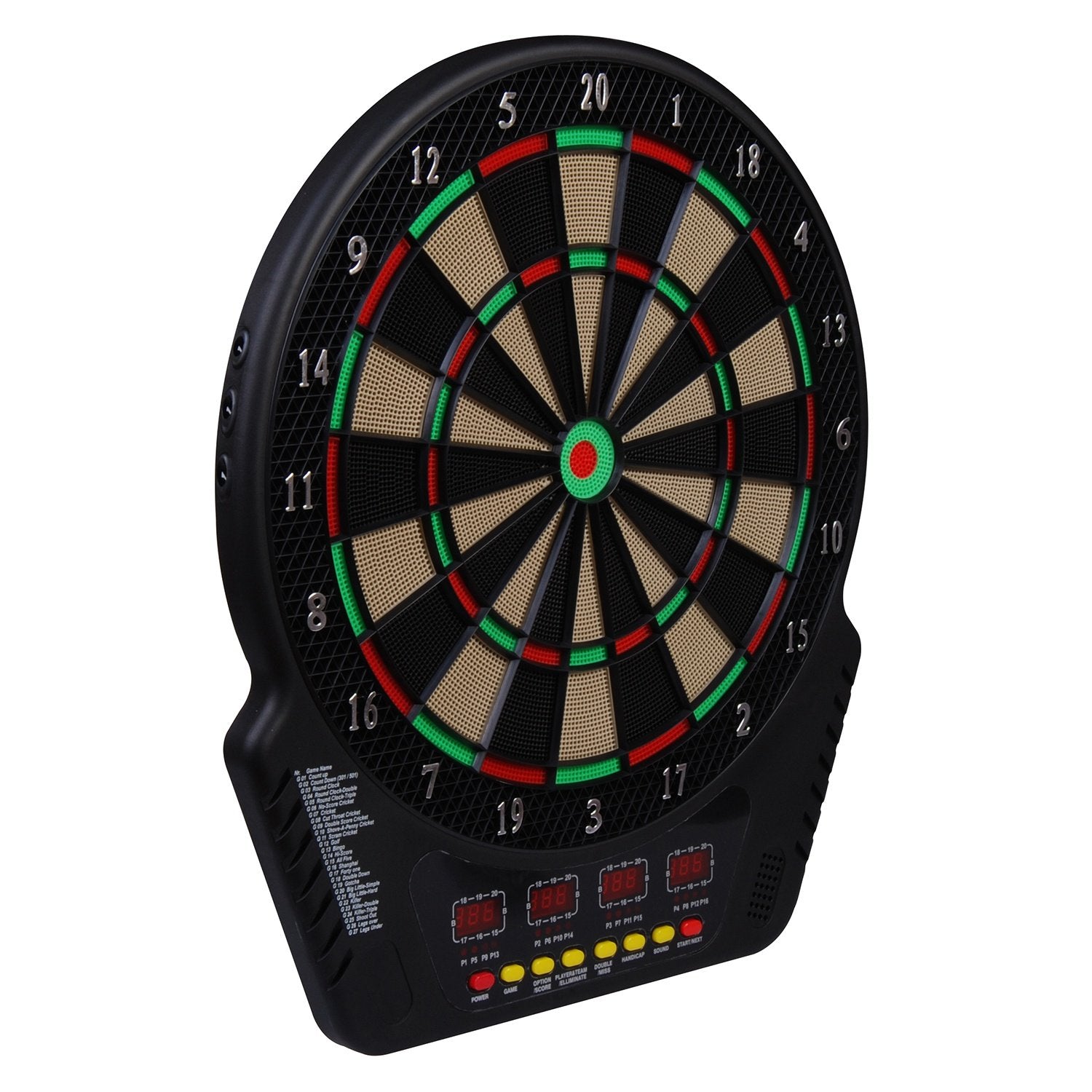 Elektronisk darttavla, 27 spel, 16 spelare, 6 dart