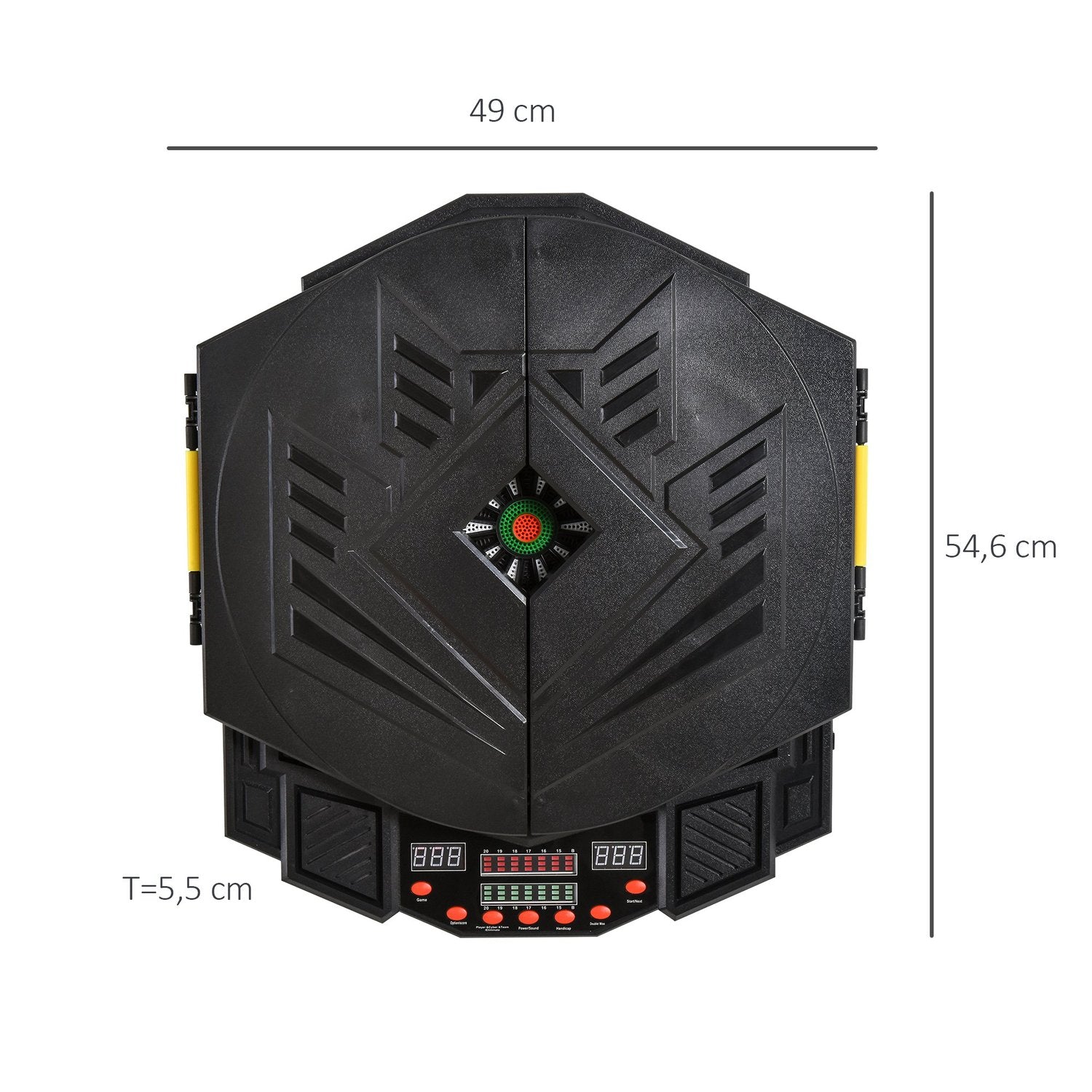 Elektroniskt dartskåp, 216 spel, 12 dart, ABS-PP