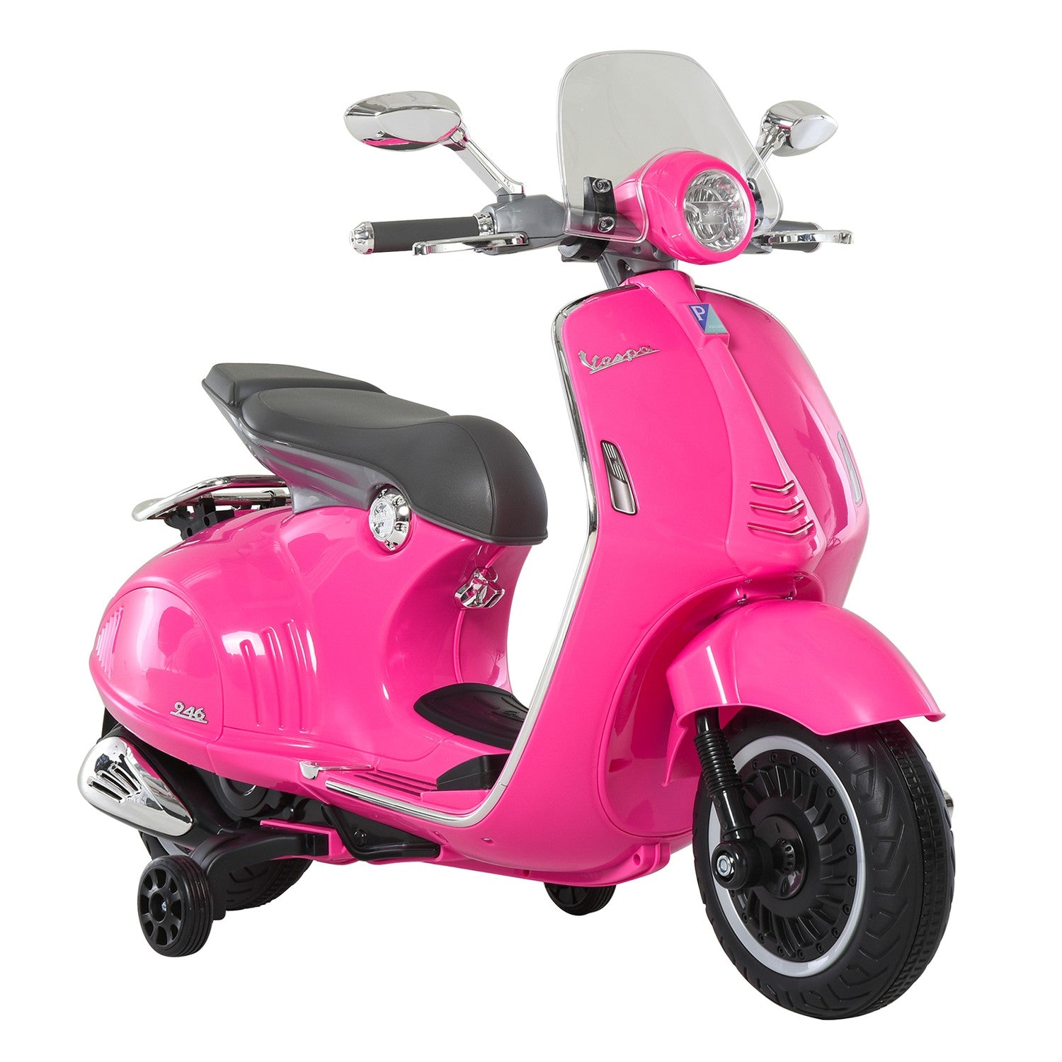 Rosa 6V elmotorcykel för barn med ljus och musik