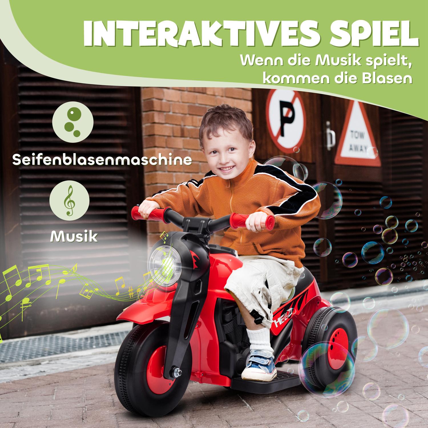 Elmotorcykel för barn, 6V med musik, 2,5-3 km/h, 2-5 år