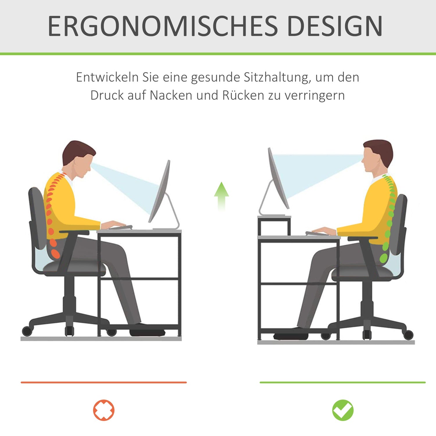 Ergonomiskt monitorstativ i akryl, Transparent, 53x19x9cm