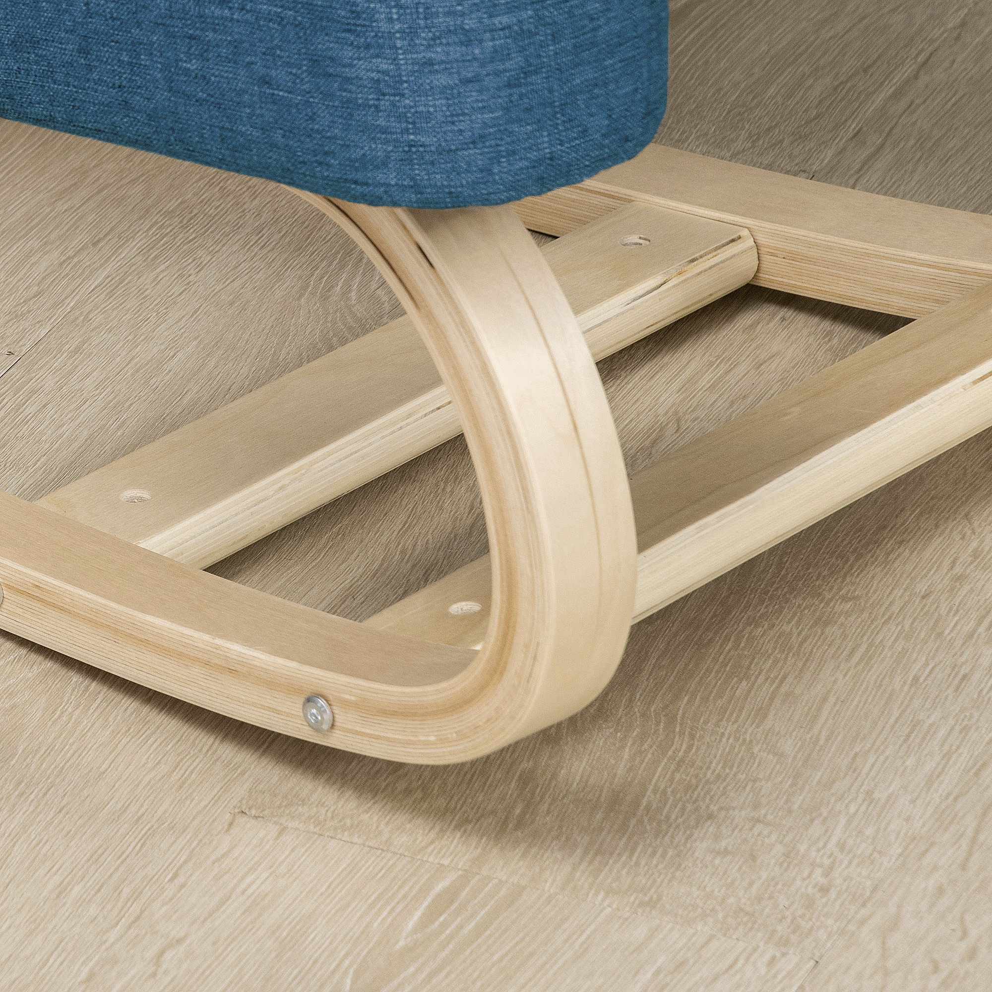 Ergonomisk knäböjstol, björkträ, 120 kg kapacitet, blå