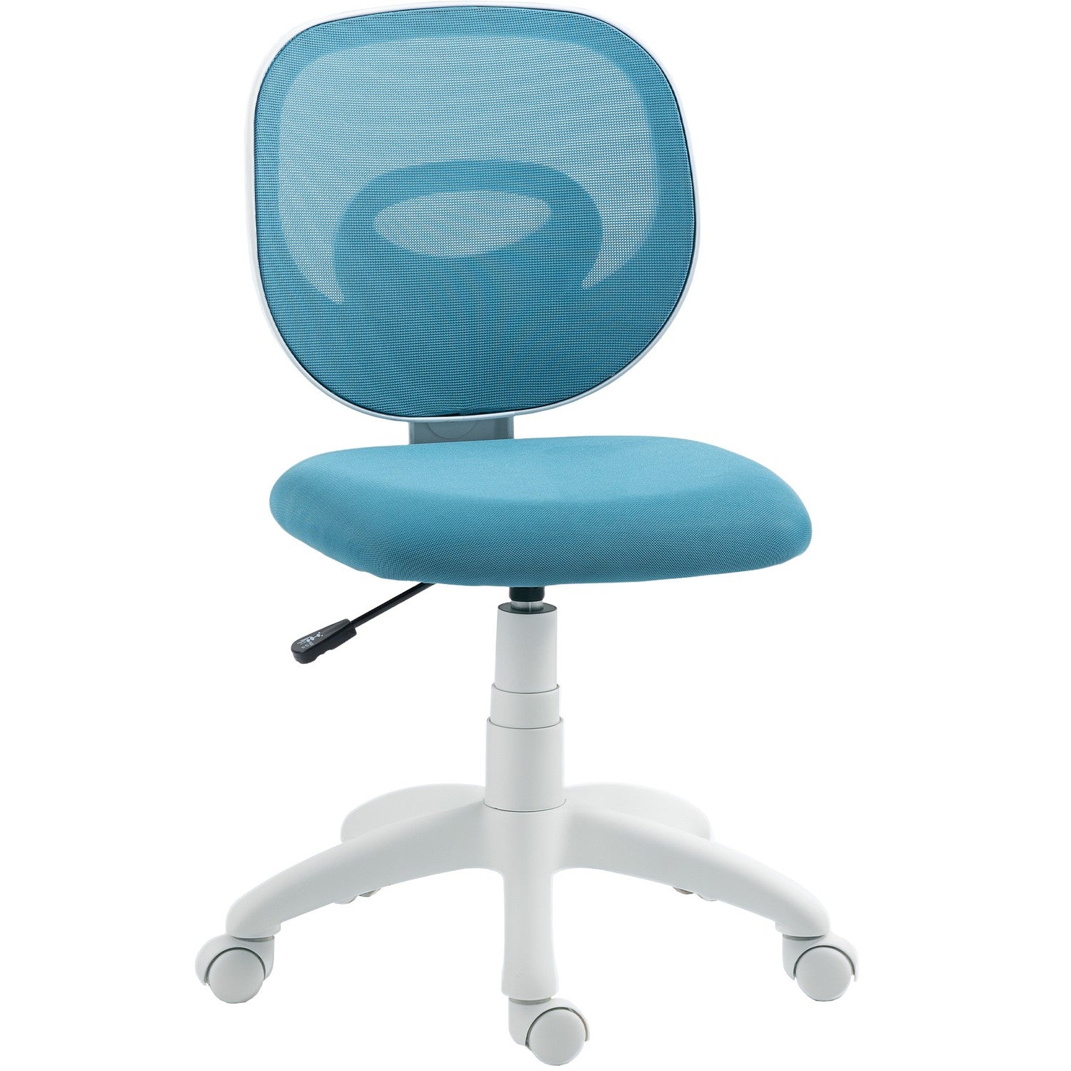 Ergonomisk kontorsstol, justerbar höjd, blått nät