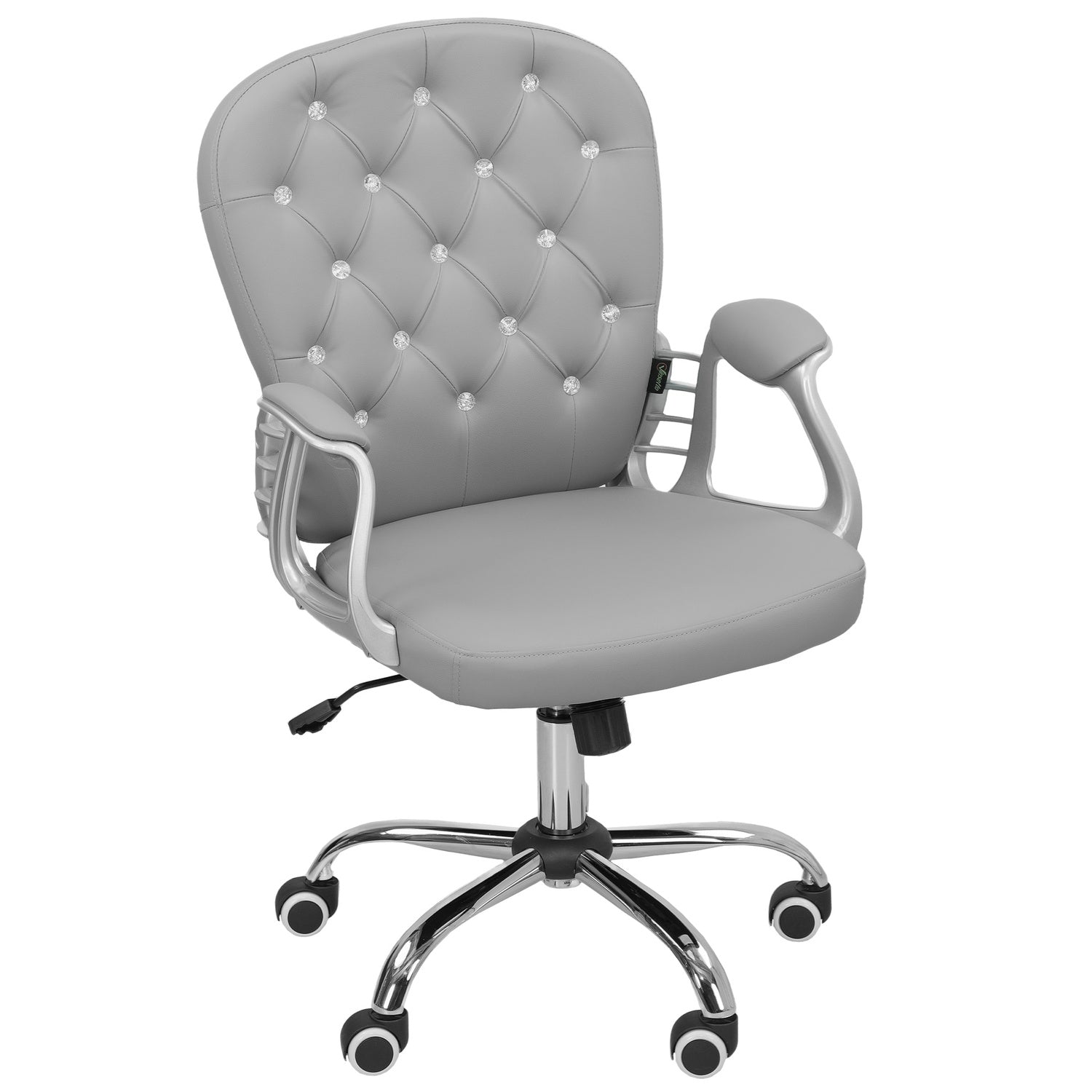 Ergonomisk kontorsstol med armstöd, ljusgrå, justerbar