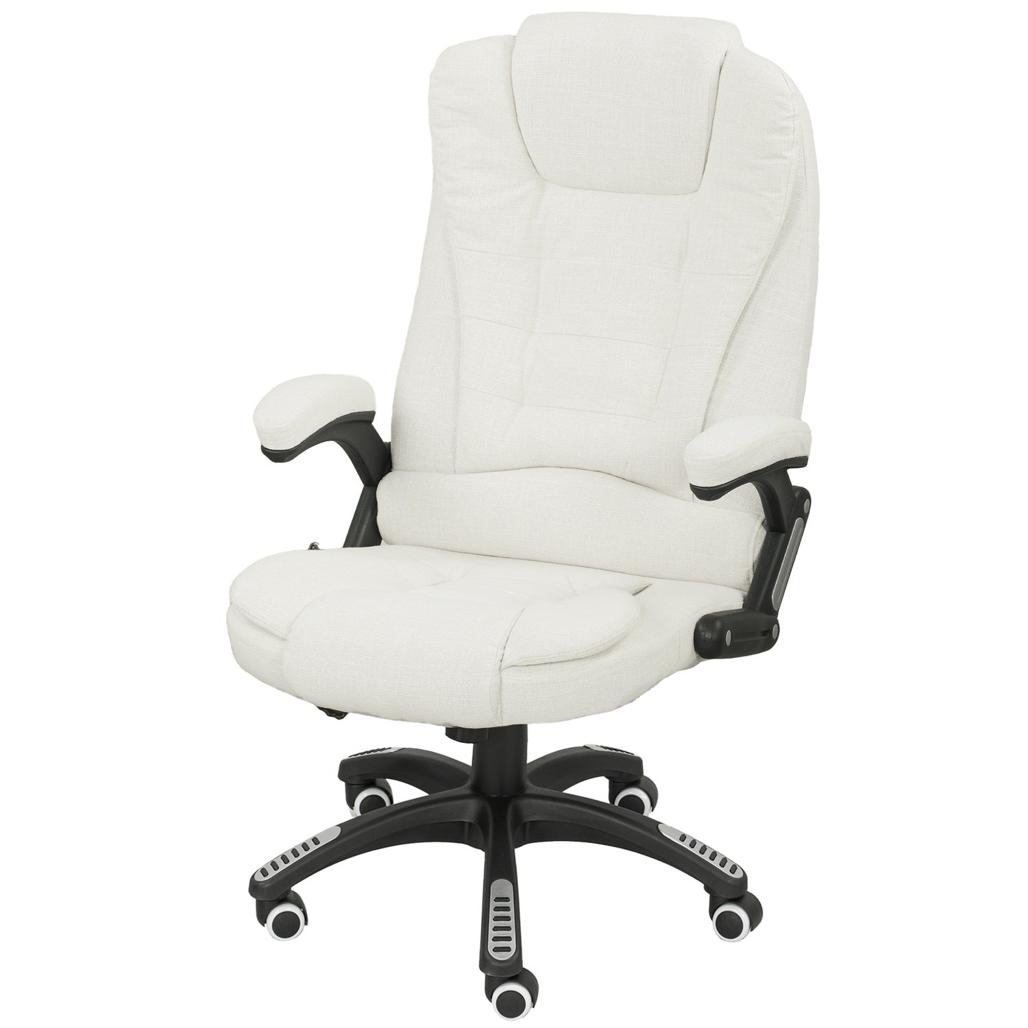 Ergonomisk kontorsstol med massage, gräddvit, 68x72x110-120 cm