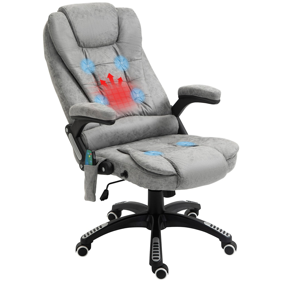Ergonomisk kontorstol med varme og massasje, justerbar høyde