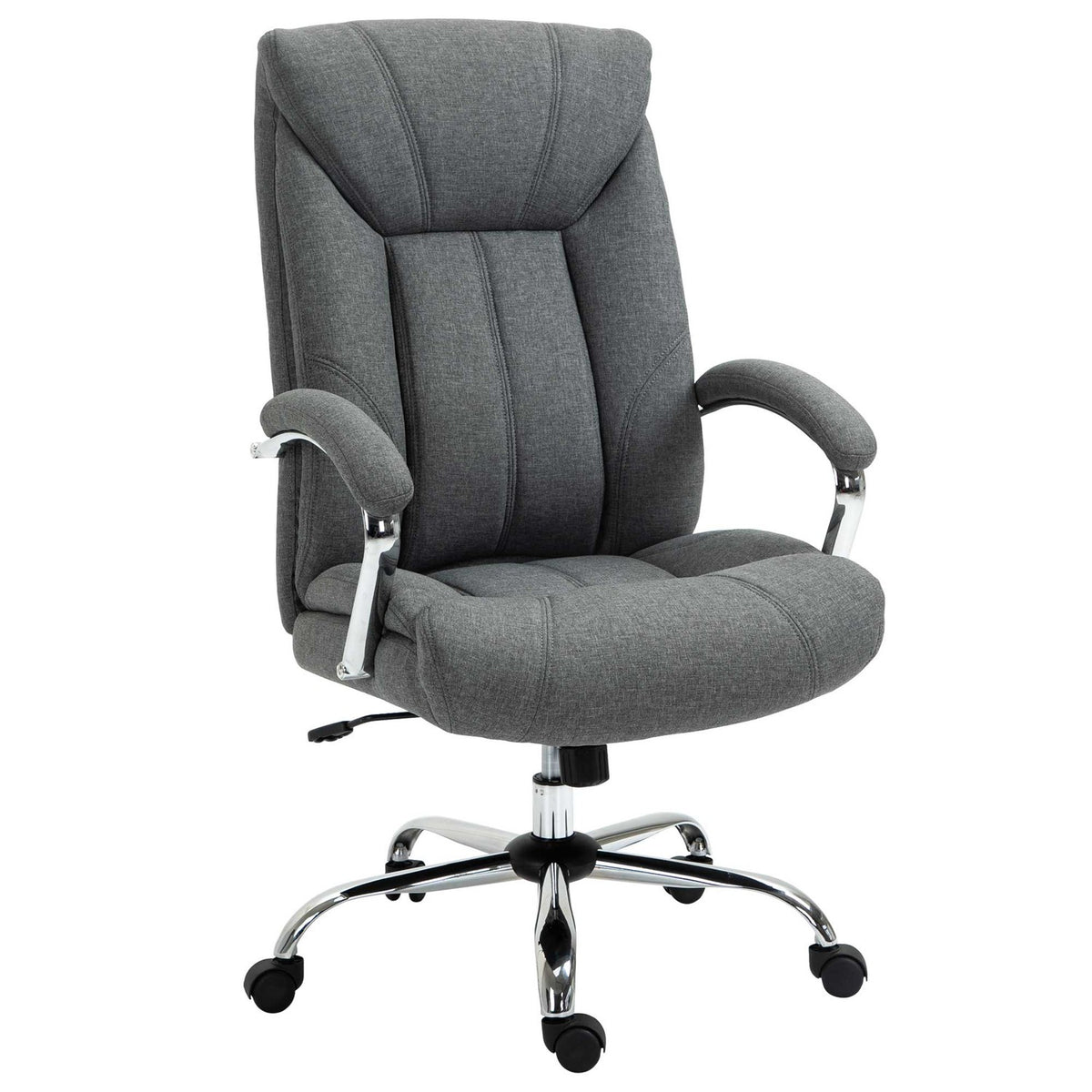 Ergonomisk kontorstol, polstret armlene, grå