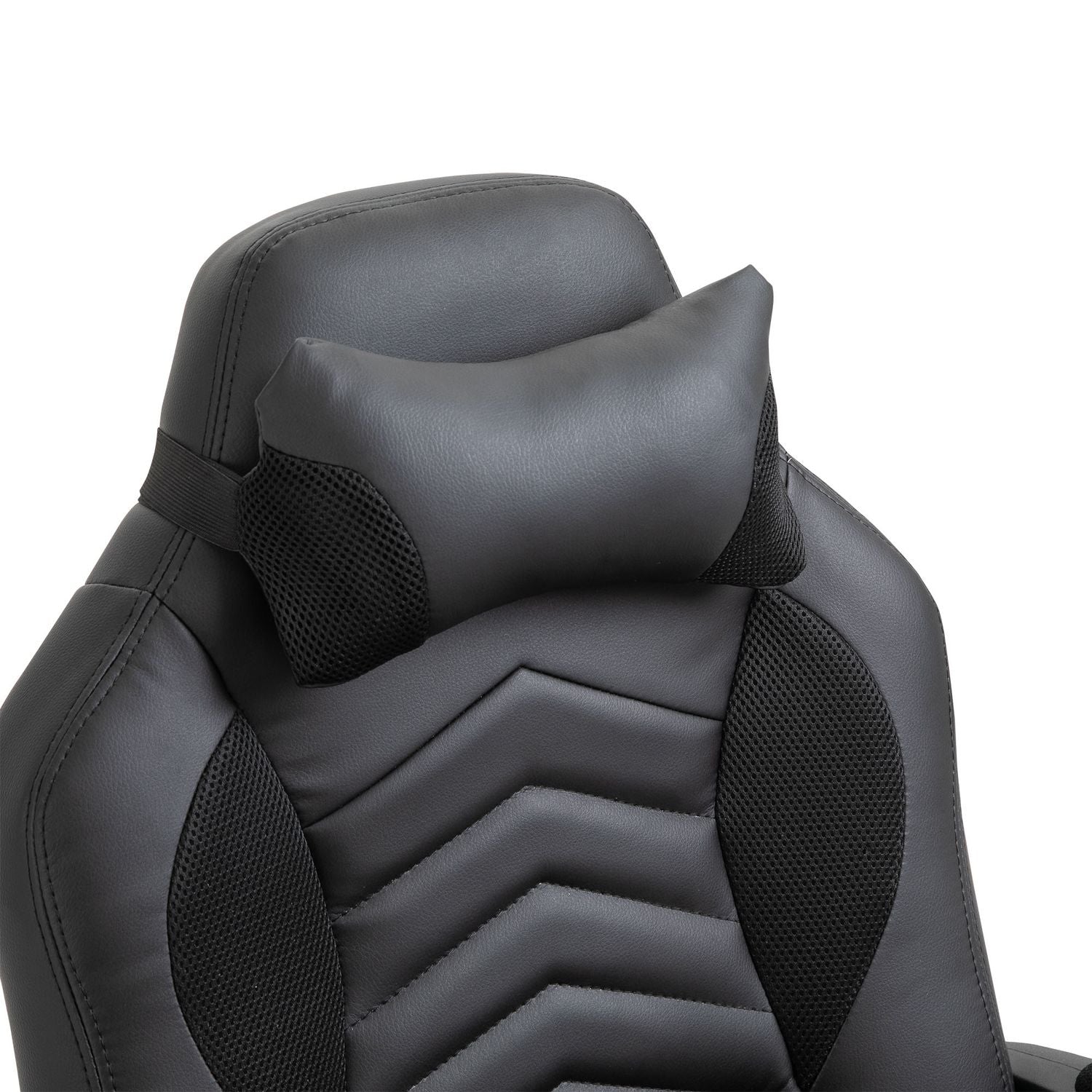 Ergonomisk massagestol i svart konstläder med värme och vibration