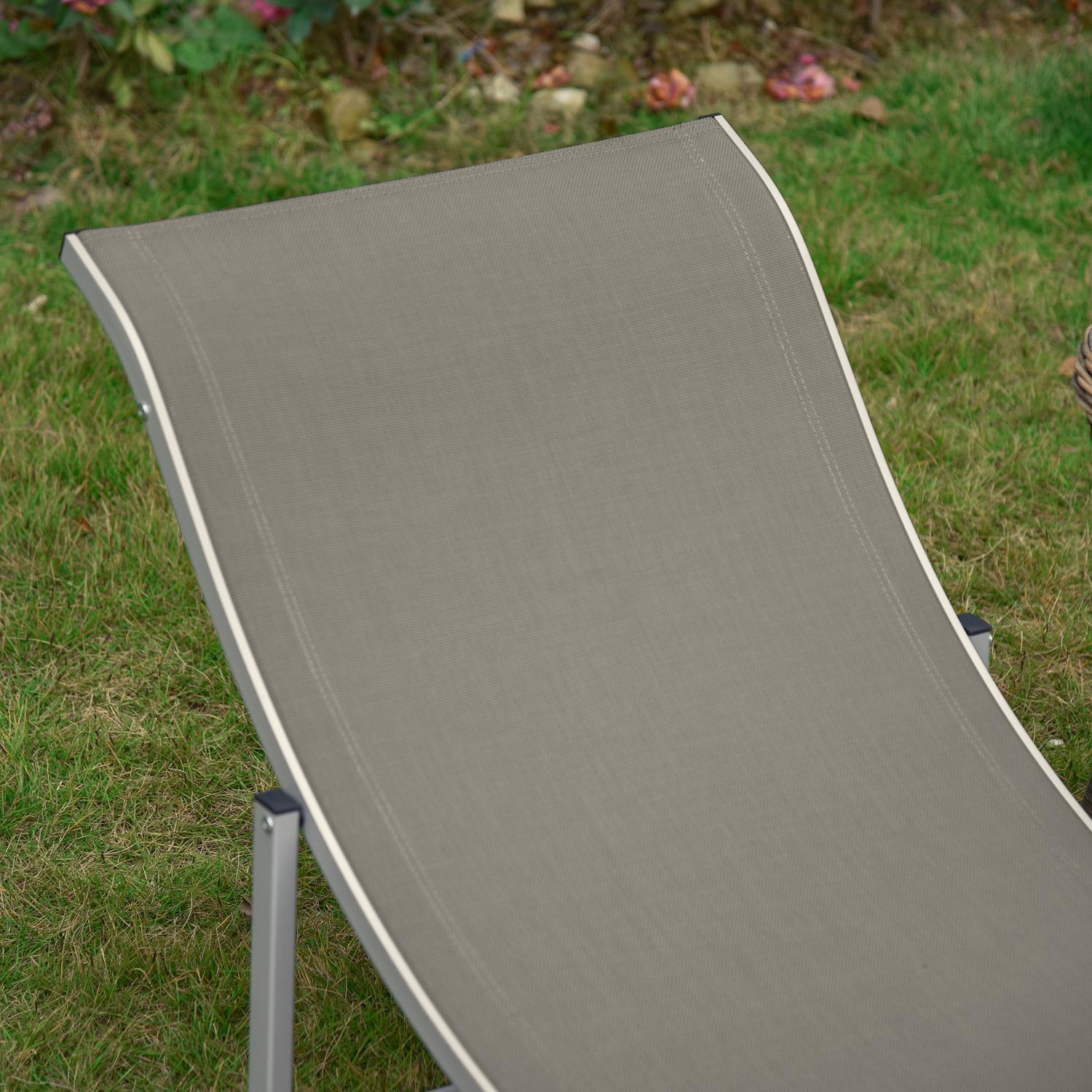 Ergonomisk solstolsset, aluminiumram, ljusgrå