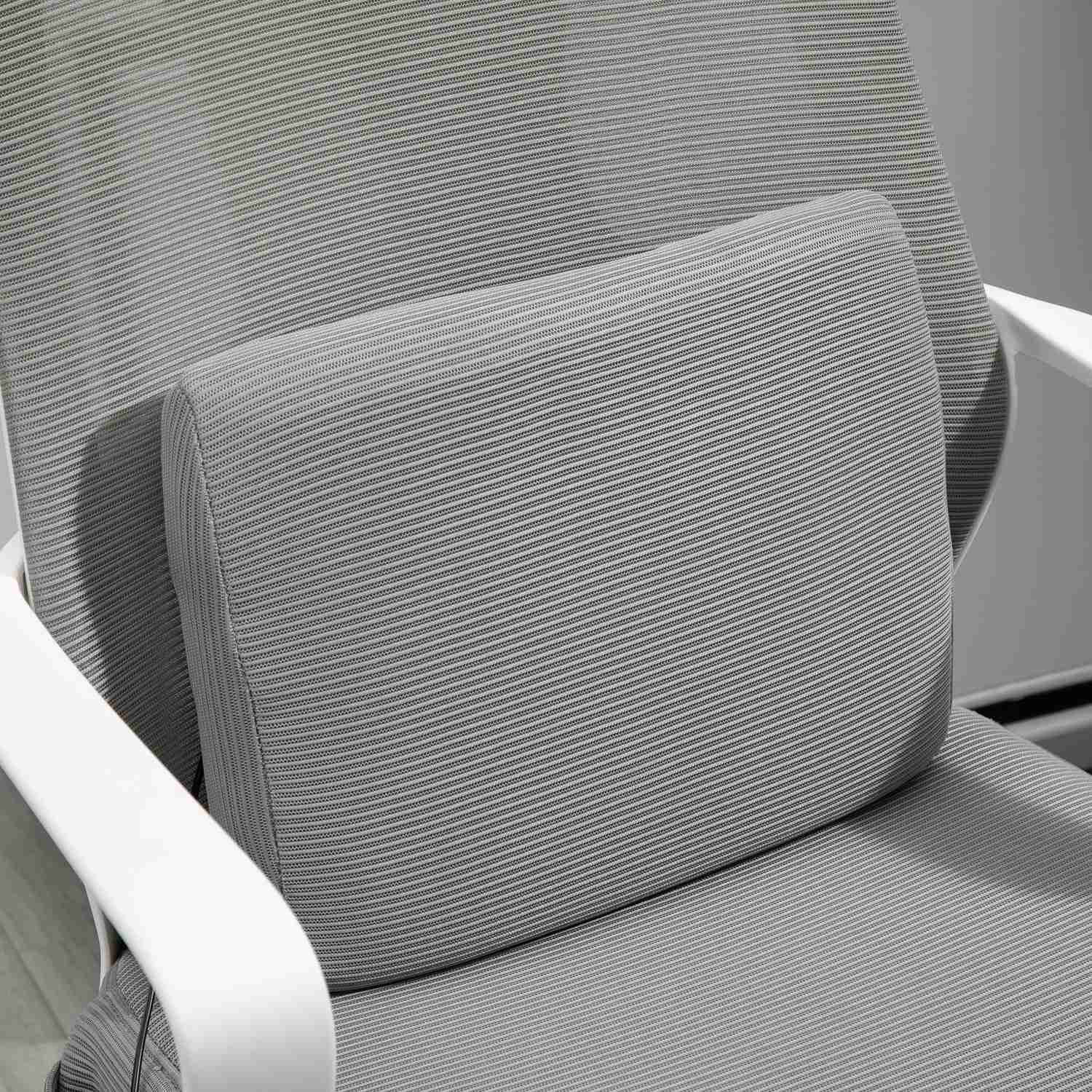 Ergonomisk spelstol med massage, vridbar, grå nylon