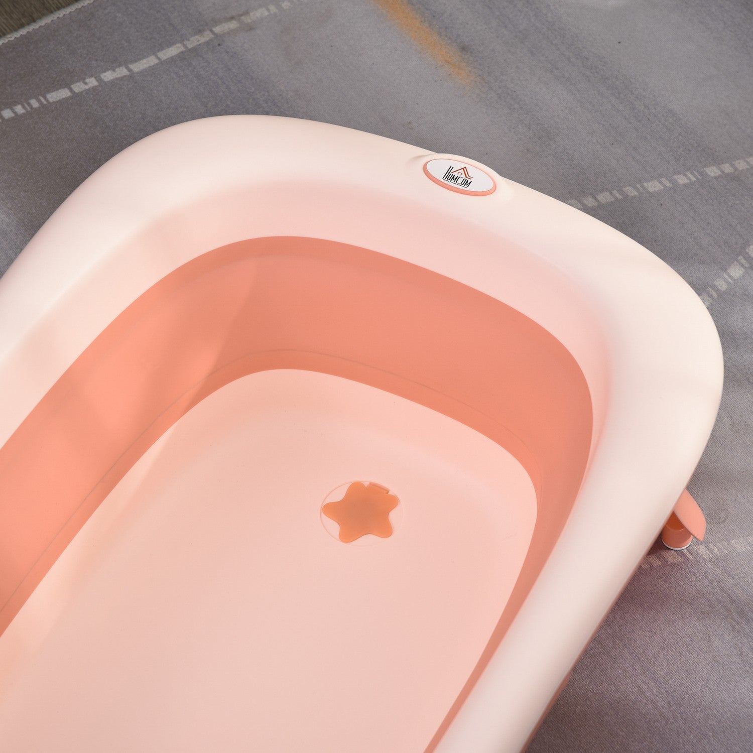 Ergonomiskt hopfällbart babybadkar, rosa plast, 84,5 cm
