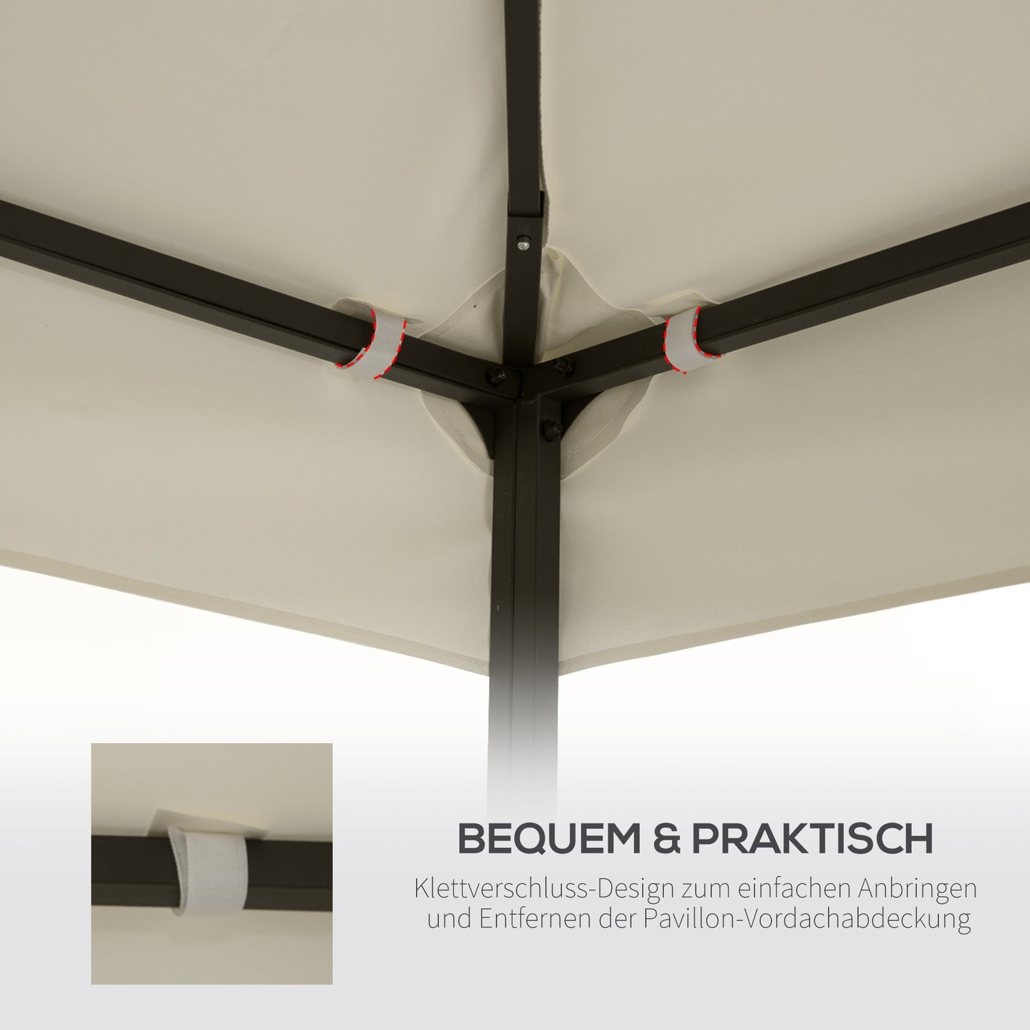 Metal Gazebo Ersättningstak, 3x3M, Cream Polyester