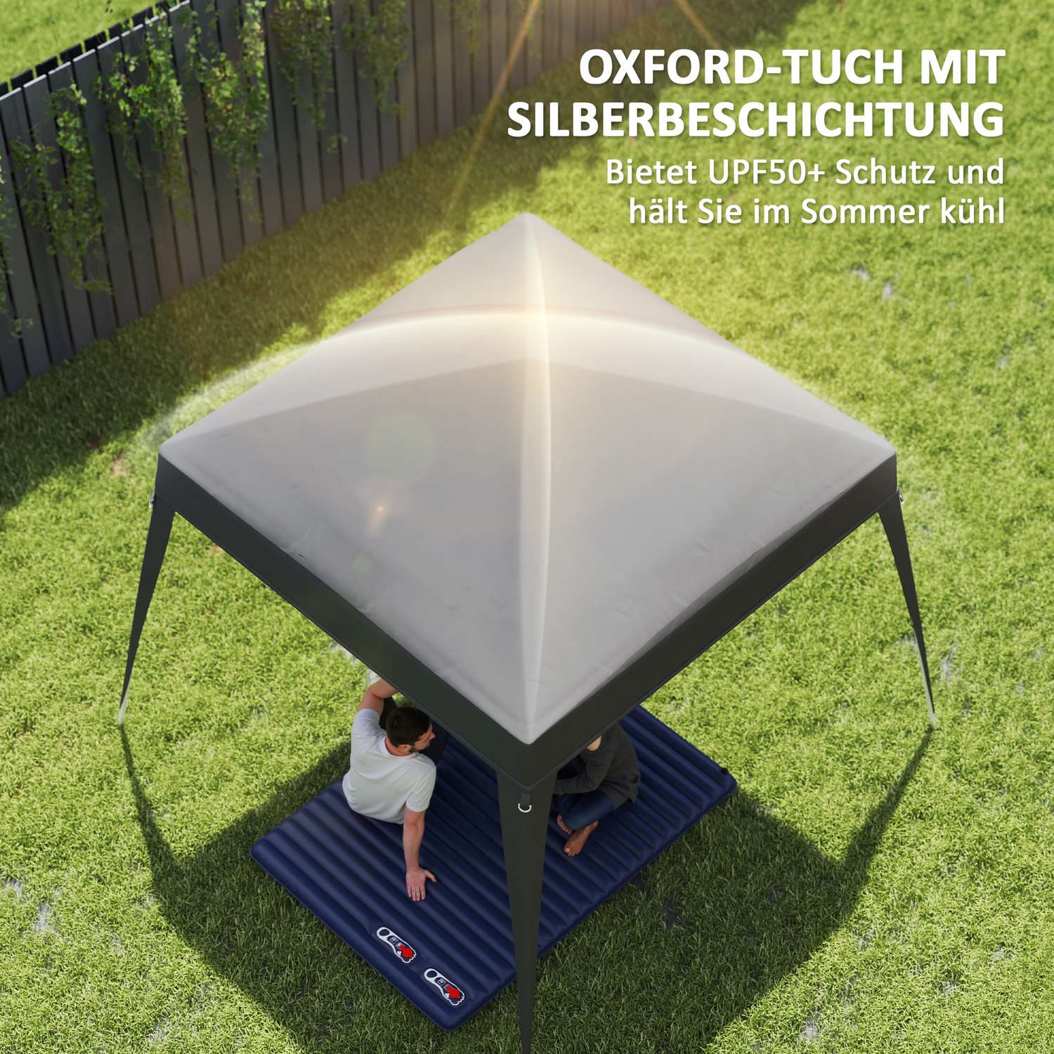 Mörkgrå 3x3m vattenavvisande paviljongersättningstak