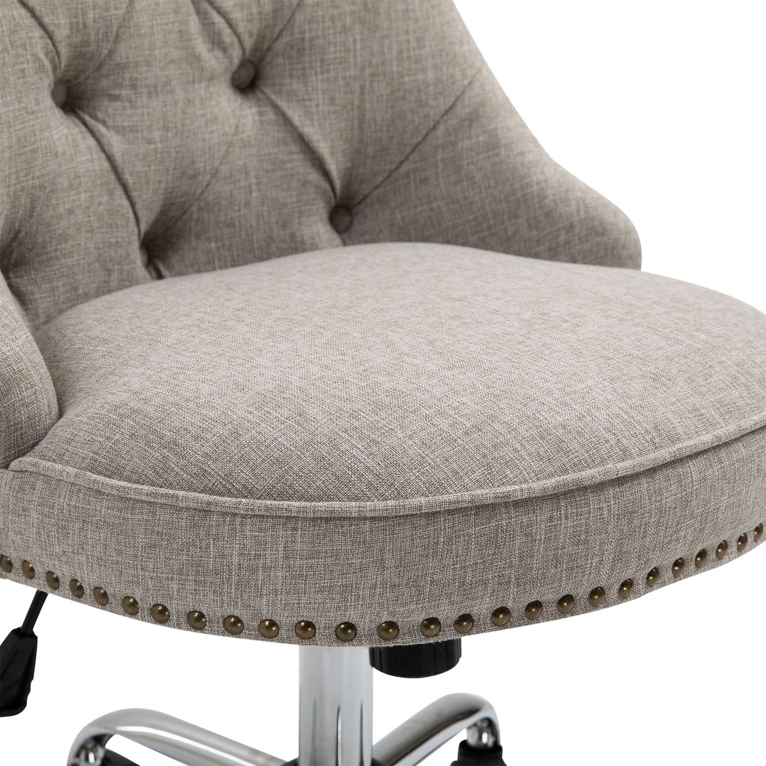 Executive Swivel Chair i ljusgrå linne, justerbar i höjdled