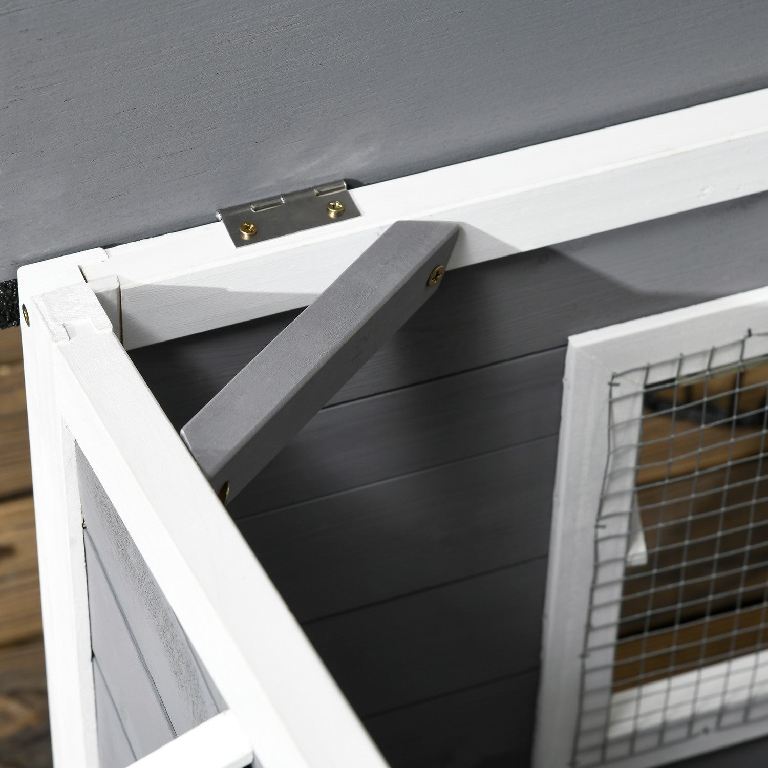 Fir Wood Dog House, väderbeständig med avtagbart golv