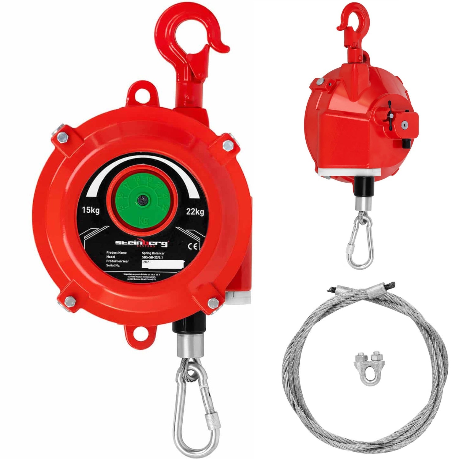 Fjäderkabelbalanserare och motvikt för verktyg 15 - 22 kg 1,5 m