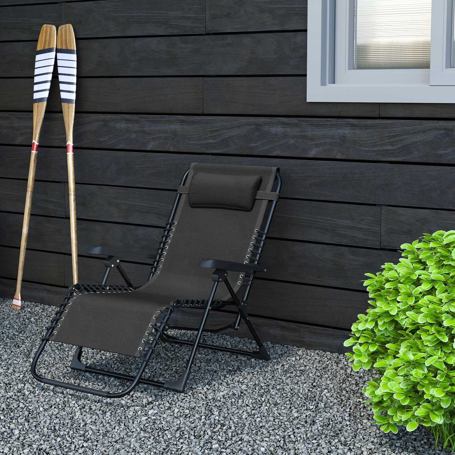 Fällbar solstol, justerbar, väderbeständig, 120 kg kapacitet