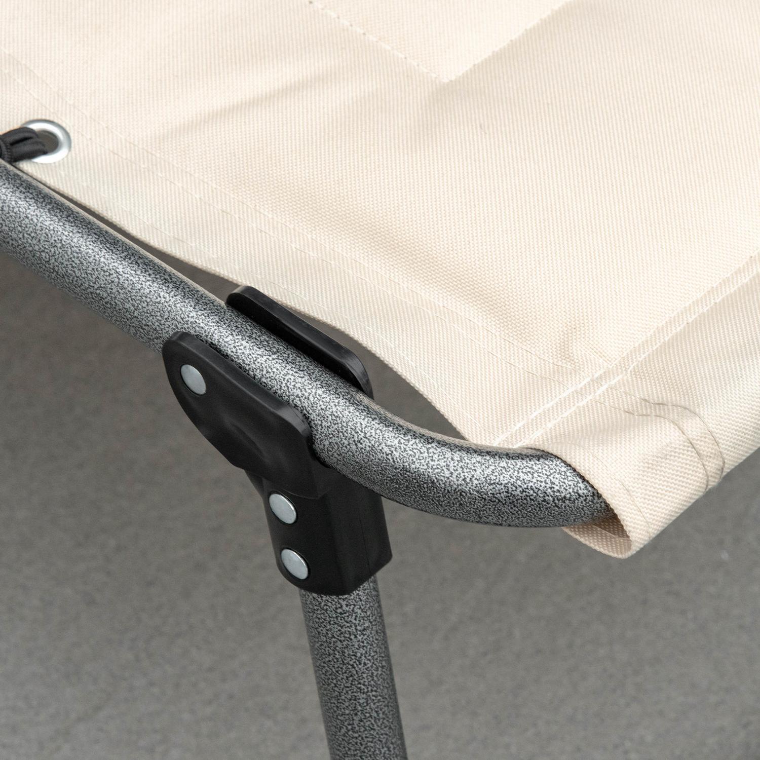 Fällbar solstol med kudde och justerbart ryggstöd