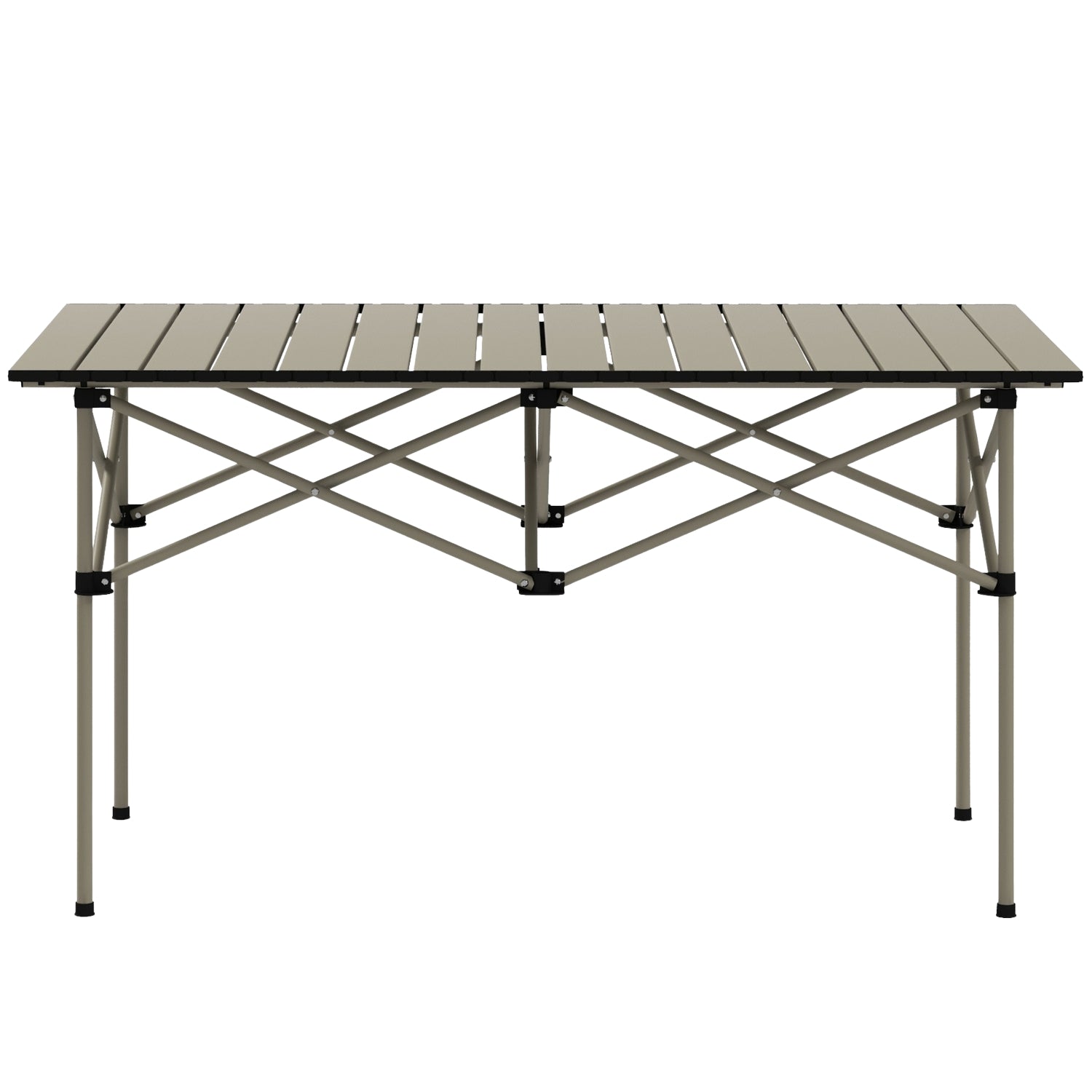 Fällbart campingbord i aluminium – lätt, 95 x 55 cm, kaki