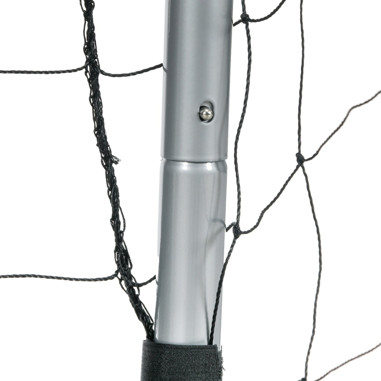 Fotbollsmål i stål med PE Mesh, 240x85x160 cm, Grå