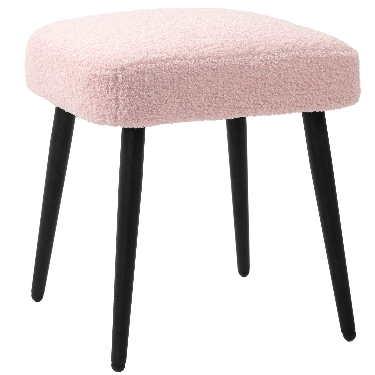 Rosa fyrkantig fotpall – stålben, kashmirlook